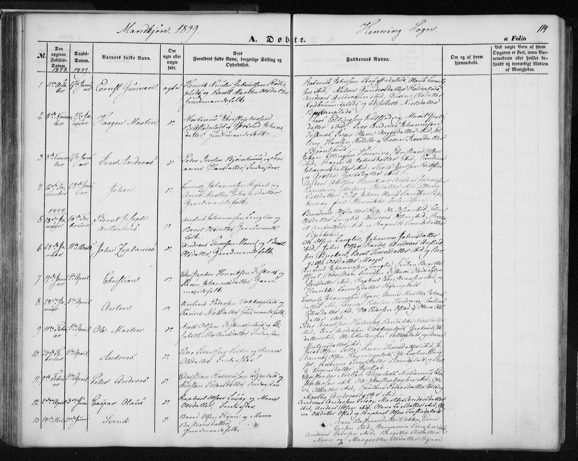 Ministerialprotokoller, klokkerbøker og fødselsregistre - Nord-Trøndelag, SAT/A-1458/735/L0342: Parish register (official) no. 735A07 /3, 1849-1862, p. 114