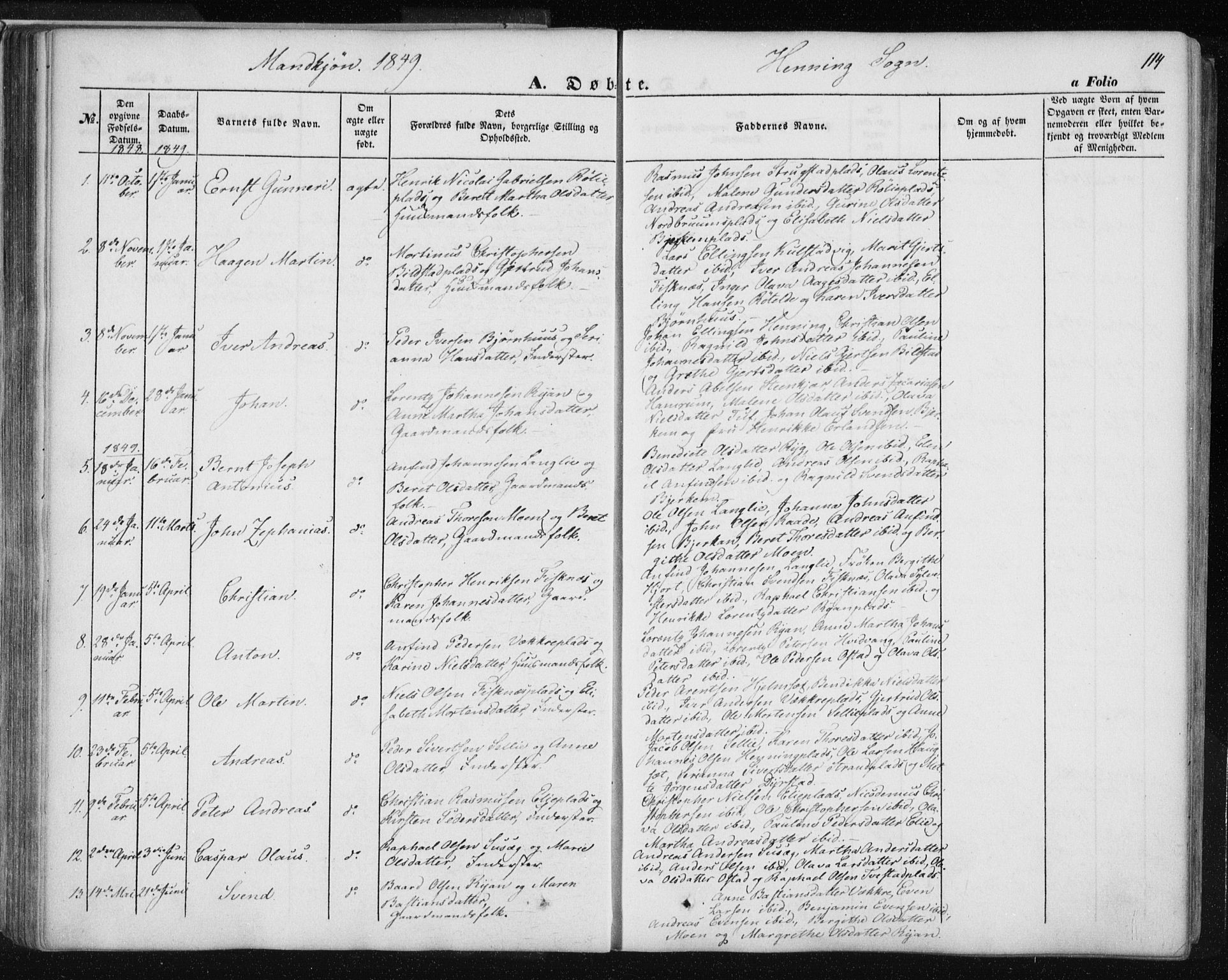 Ministerialprotokoller, klokkerbøker og fødselsregistre - Nord-Trøndelag, AV/SAT-A-1458/735/L0342: Parish register (official) no. 735A07 /3, 1849-1862, p. 114