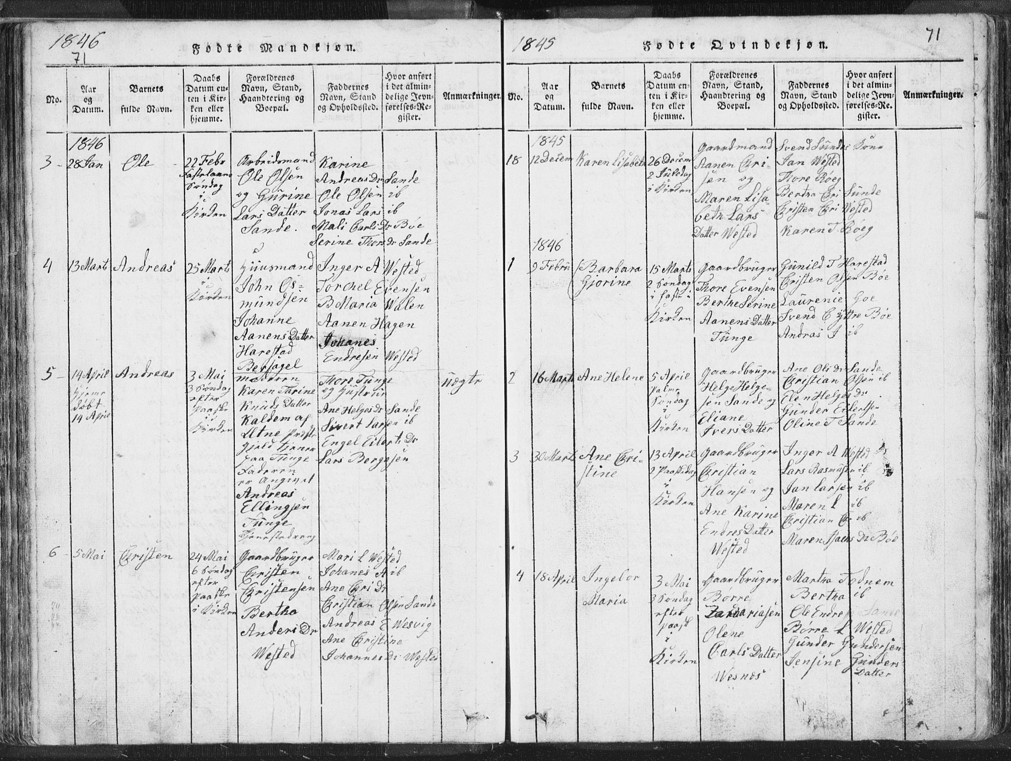 Hetland sokneprestkontor, AV/SAST-A-101826/30/30BA/L0001: Parish register (official) no. A 1, 1816-1856, p. 71