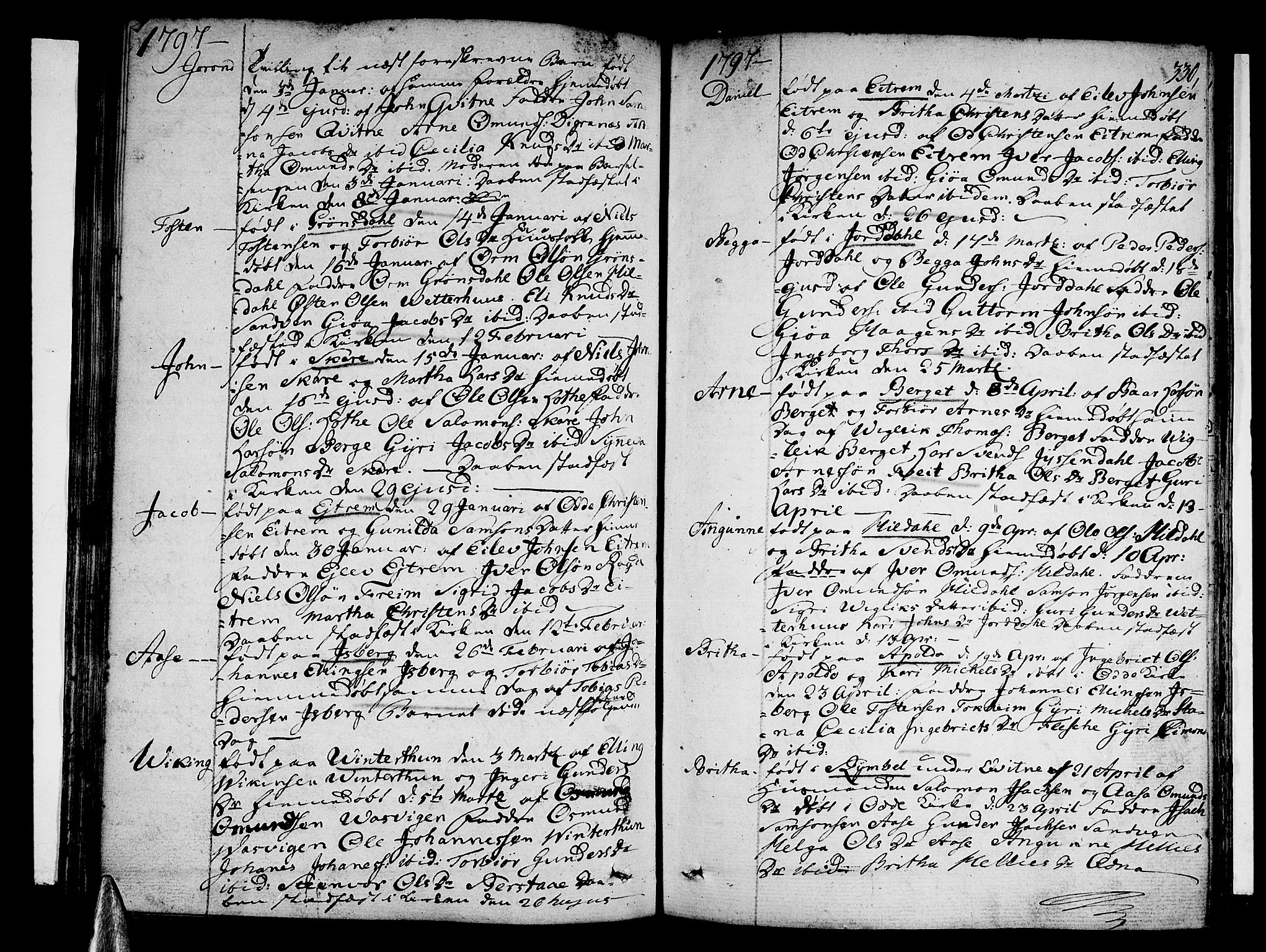 Ullensvang sokneprestembete, SAB/A-78701/H/Haa: Parish register (official) no. A 7 /3, 1788-1804, p. 329-330