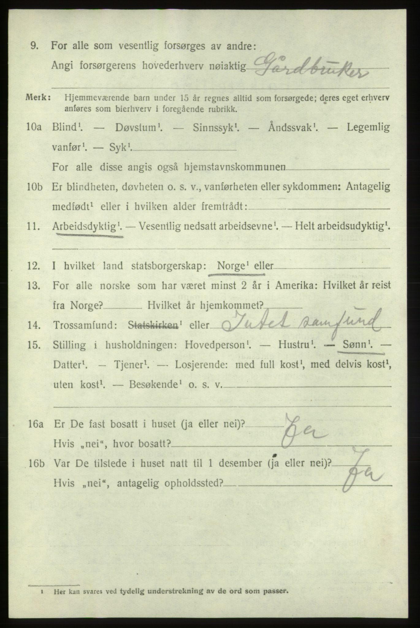 SAB, 1920 census for Moster, 1920, p. 2486