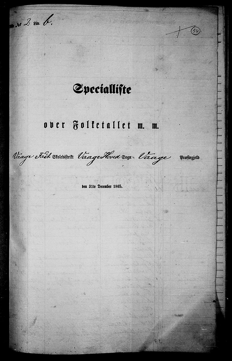 RA, 1865 census for Vågå, 1865, p. 50