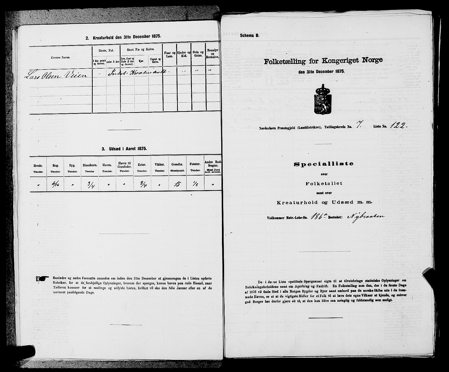 SAKO, 1875 census for 0613L Norderhov/Norderhov, Haug og Lunder, 1875, p. 1236