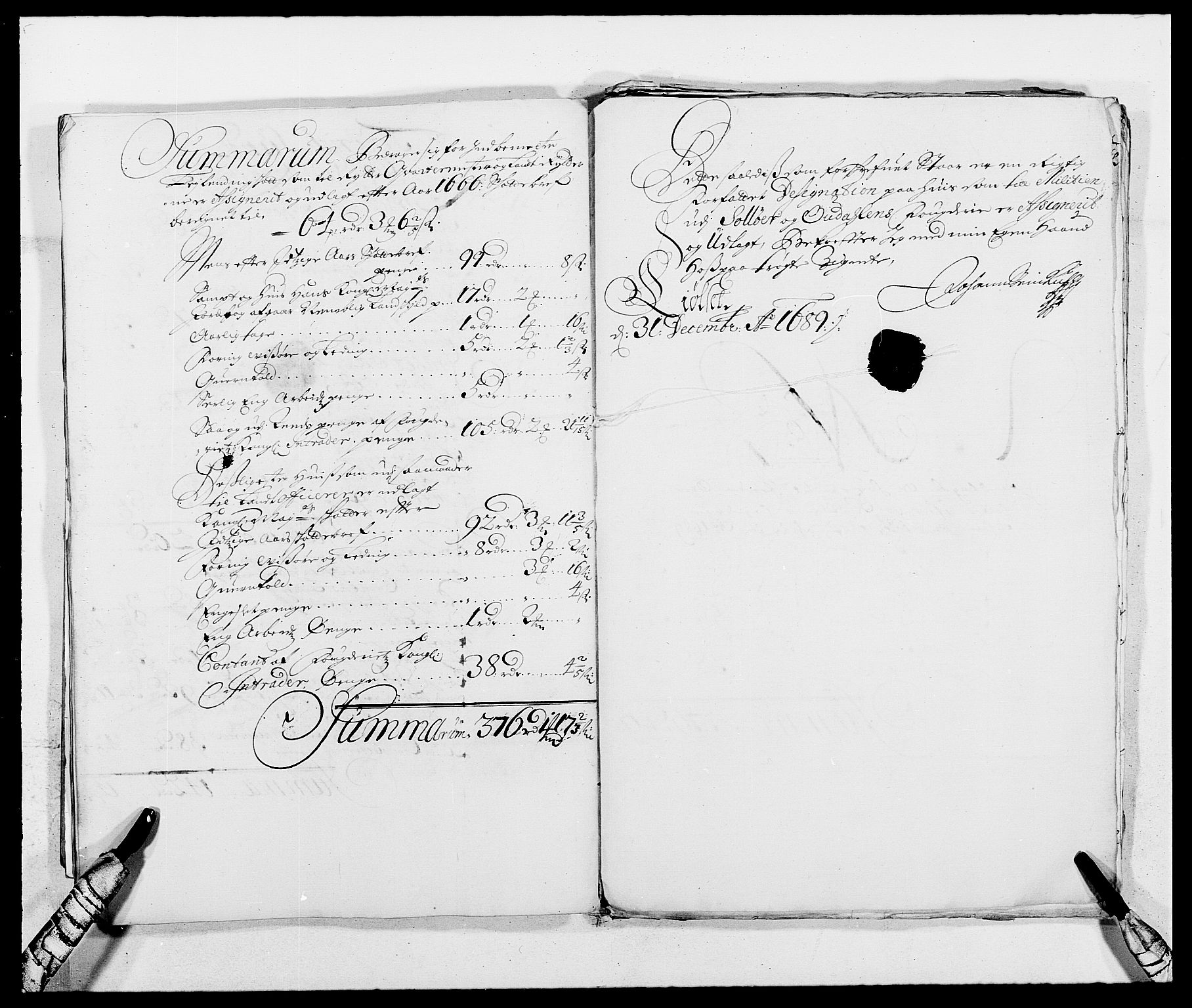 Rentekammeret inntil 1814, Reviderte regnskaper, Fogderegnskap, RA/EA-4092/R13/L0827: Fogderegnskap Solør, Odal og Østerdal, 1689, p. 361