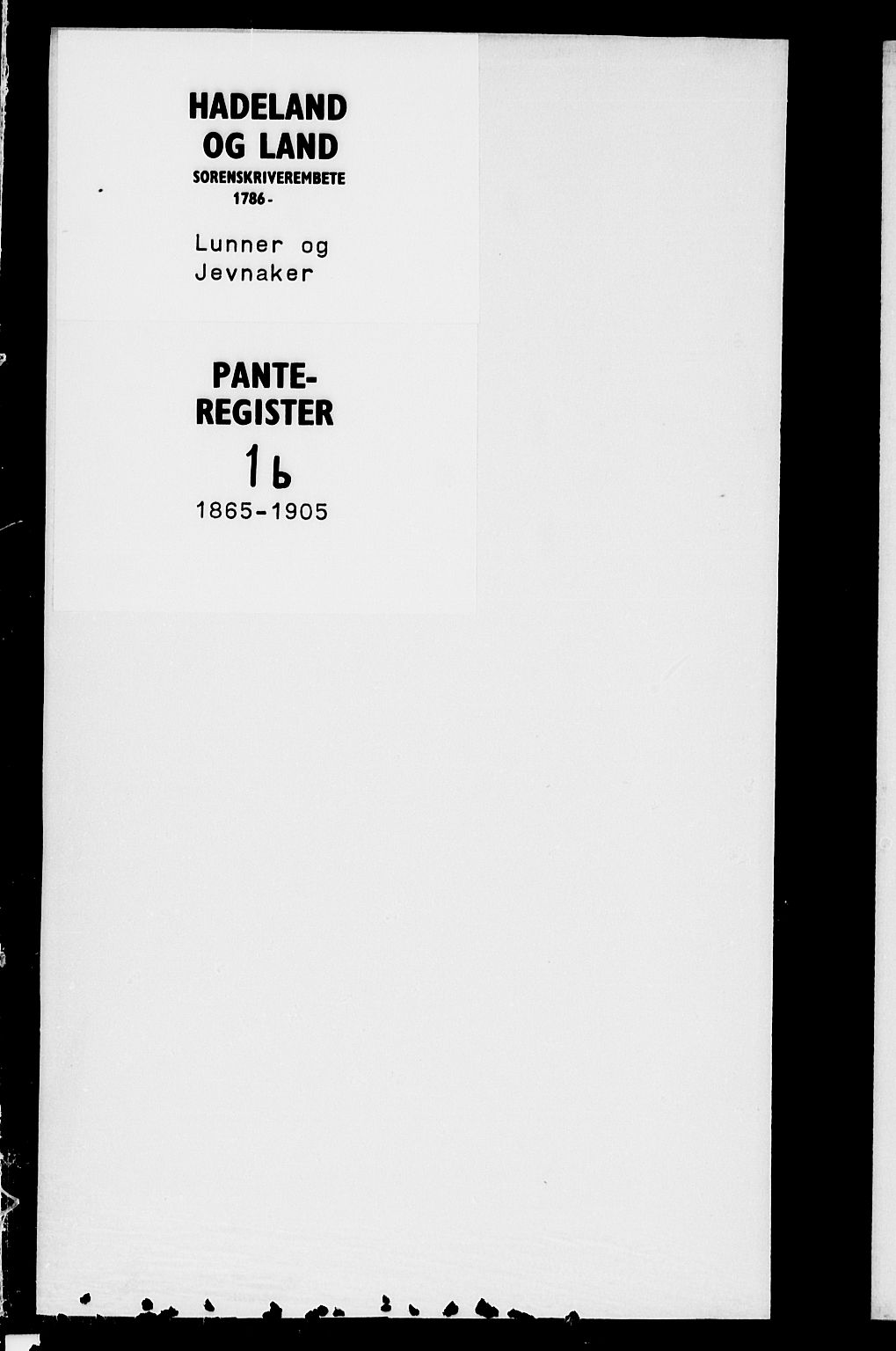 Hadeland og Land tingrett, SAH/TING-010/H/Ha/Hab/L0001/0002: Mortgage register no. b-1b, 1865-1905