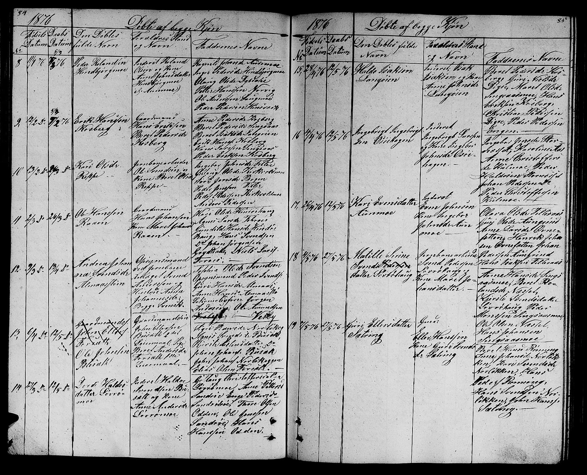 Ministerialprotokoller, klokkerbøker og fødselsregistre - Sør-Trøndelag, SAT/A-1456/688/L1027: Parish register (copy) no. 688C02, 1861-1889, p. 84-85