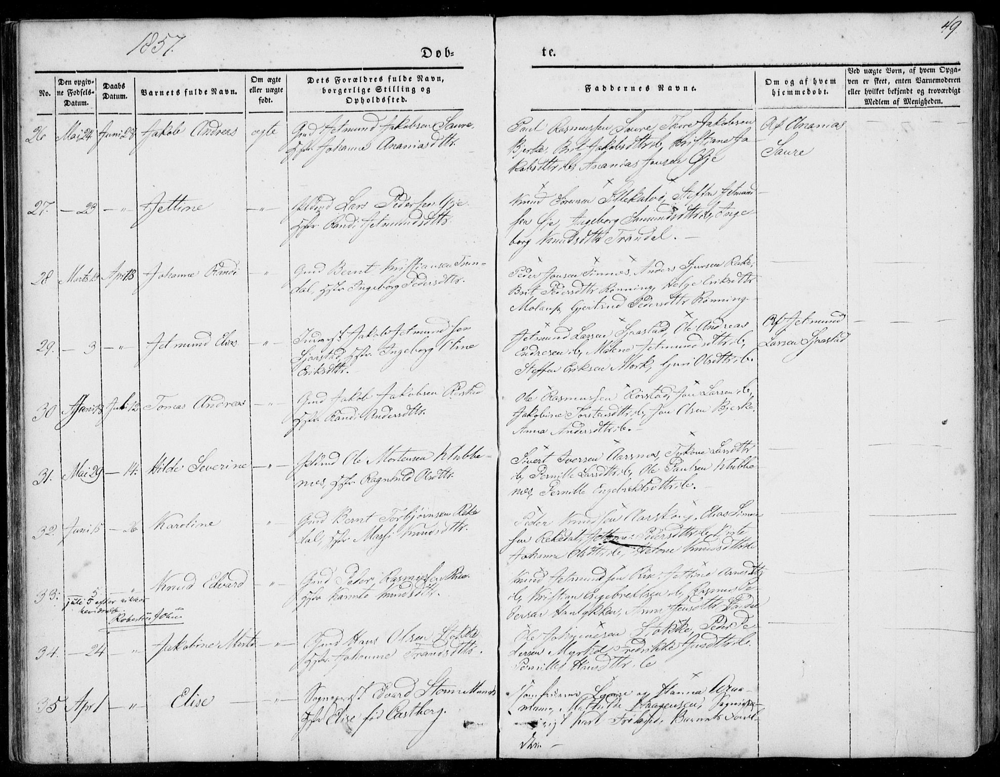 Ministerialprotokoller, klokkerbøker og fødselsregistre - Møre og Romsdal, AV/SAT-A-1454/515/L0209: Parish register (official) no. 515A05, 1847-1868, p. 49