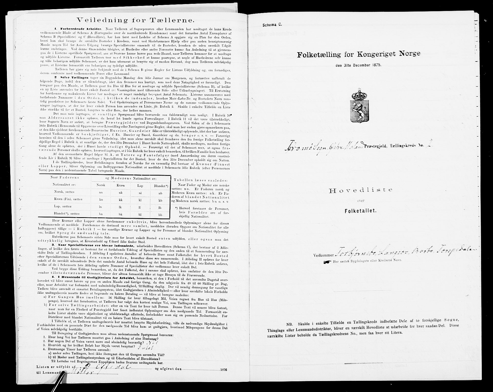 SAK, 1875 census for 0918P Austre Moland, 1875, p. 43