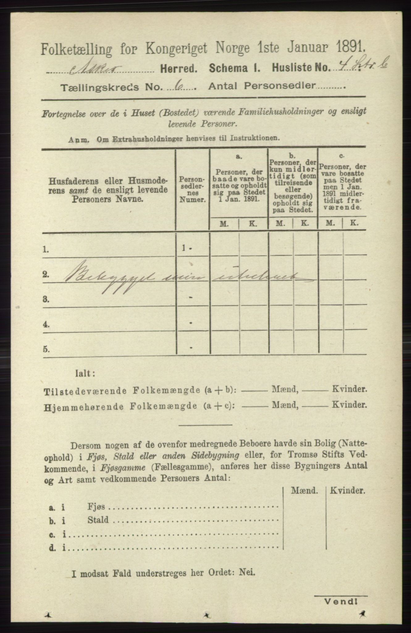 RA, 1891 census for 0220 Asker, 1891, p. 4109