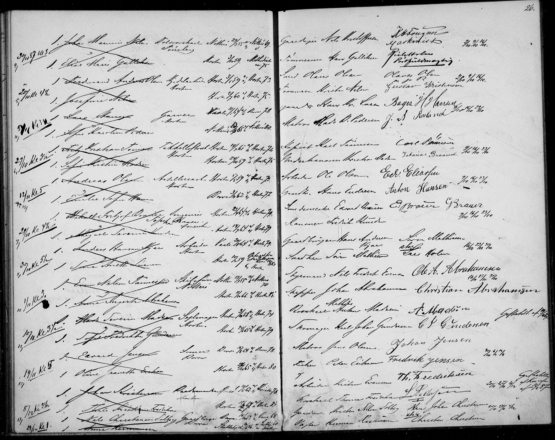 Horten kirkebøker, AV/SAKO-A-348/H/Ha/L0002: Banns register no. 2, 1881-1891, p. 26