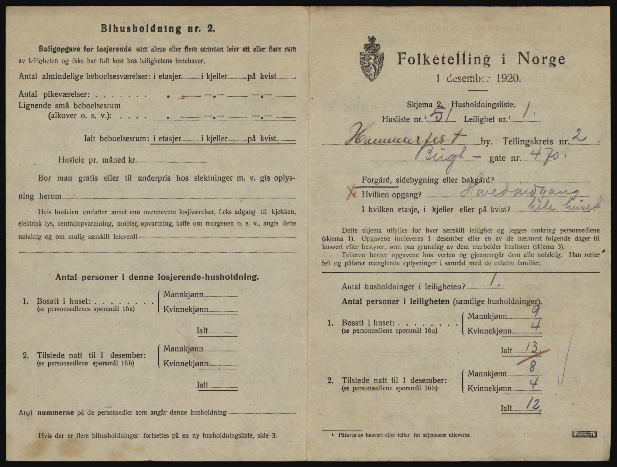 SATØ, 1920 census for Hammerfest, 1920, p. 2006