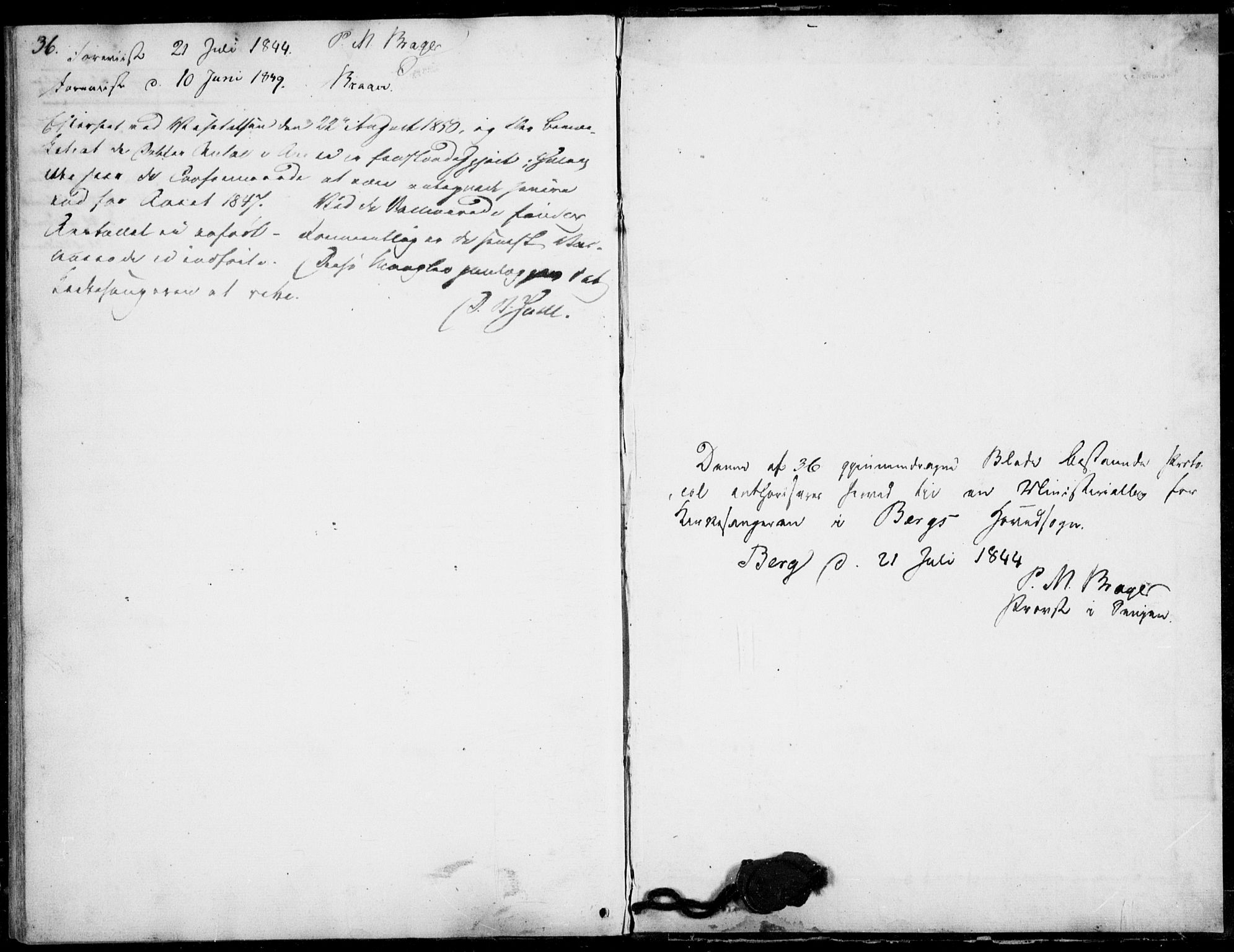 Berg sokneprestkontor, SATØ/S-1318/G/Ga/Gab/L0001klokker: Parish register (copy) no. 1, 1843-1851, p. 36