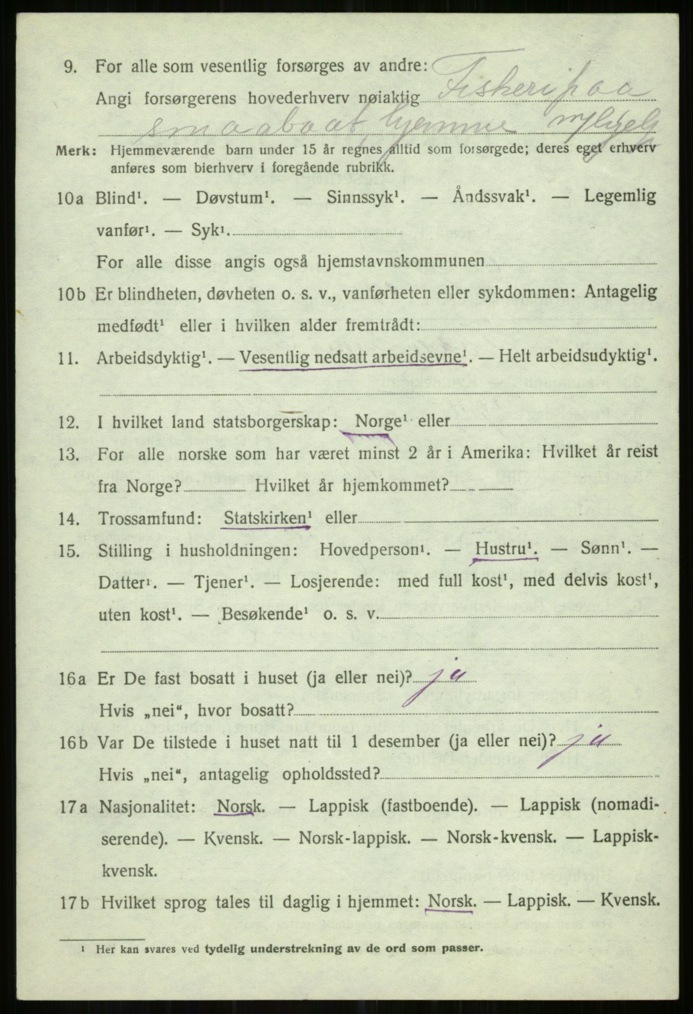 SATØ, 1920 census for Helgøy, 1920, p. 1630