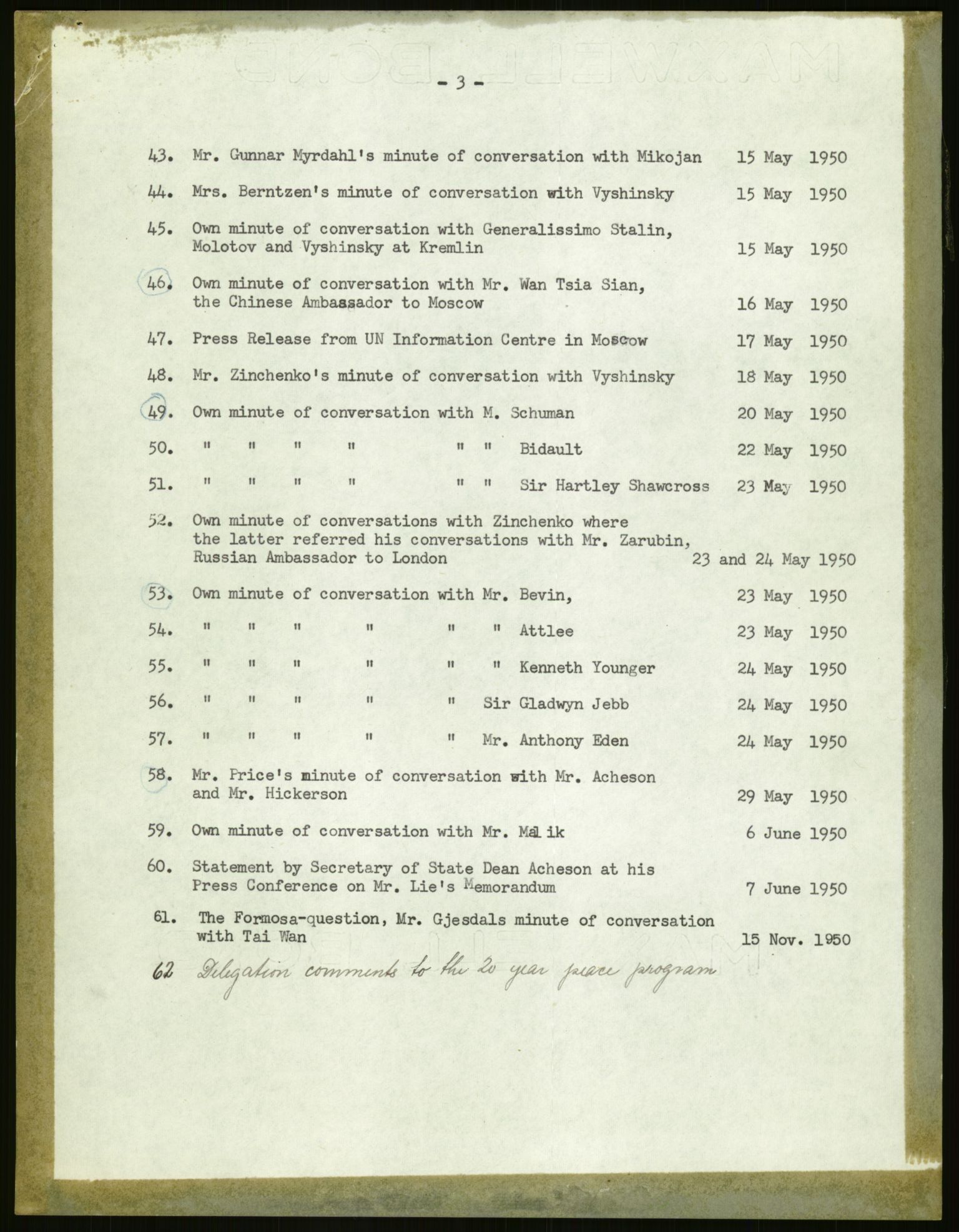 Lie, Trygve, AV/RA-PA-1407/D/L0029: Dokumenter vedr. Kina, 1948-1950, p. 300