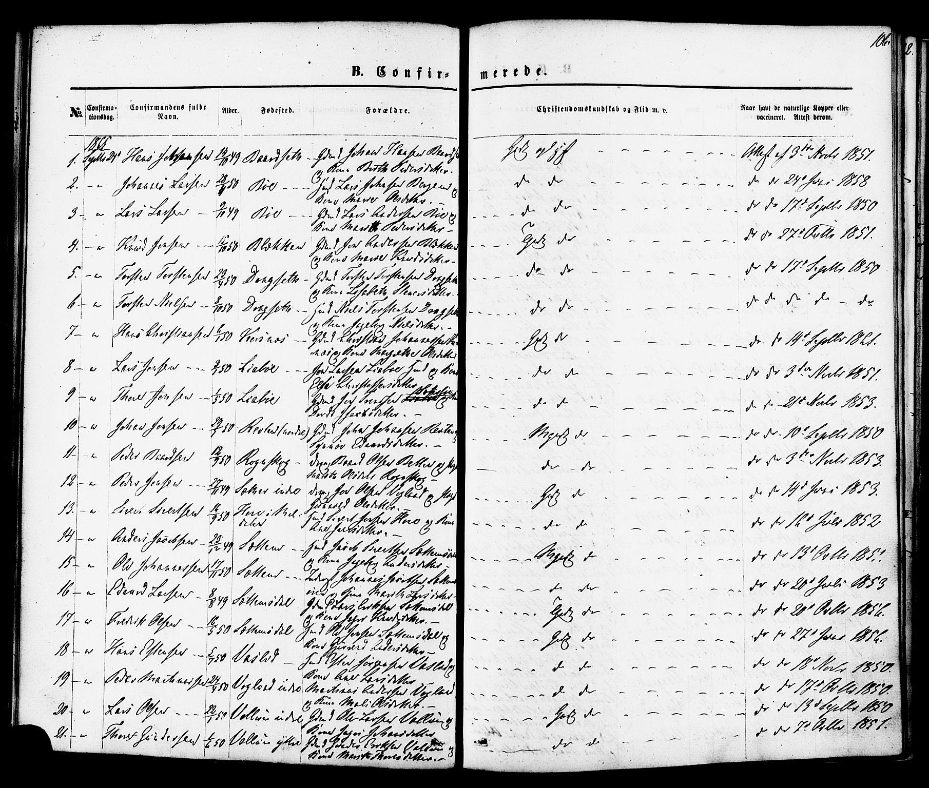 Ministerialprotokoller, klokkerbøker og fødselsregistre - Møre og Romsdal, AV/SAT-A-1454/576/L0884: Parish register (official) no. 576A02, 1865-1879, p. 106