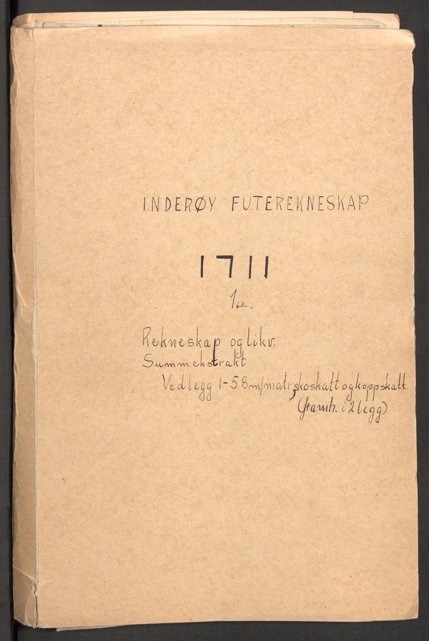 Rentekammeret inntil 1814, Reviderte regnskaper, Fogderegnskap, RA/EA-4092/R63/L4319: Fogderegnskap Inderøy, 1711, p. 2