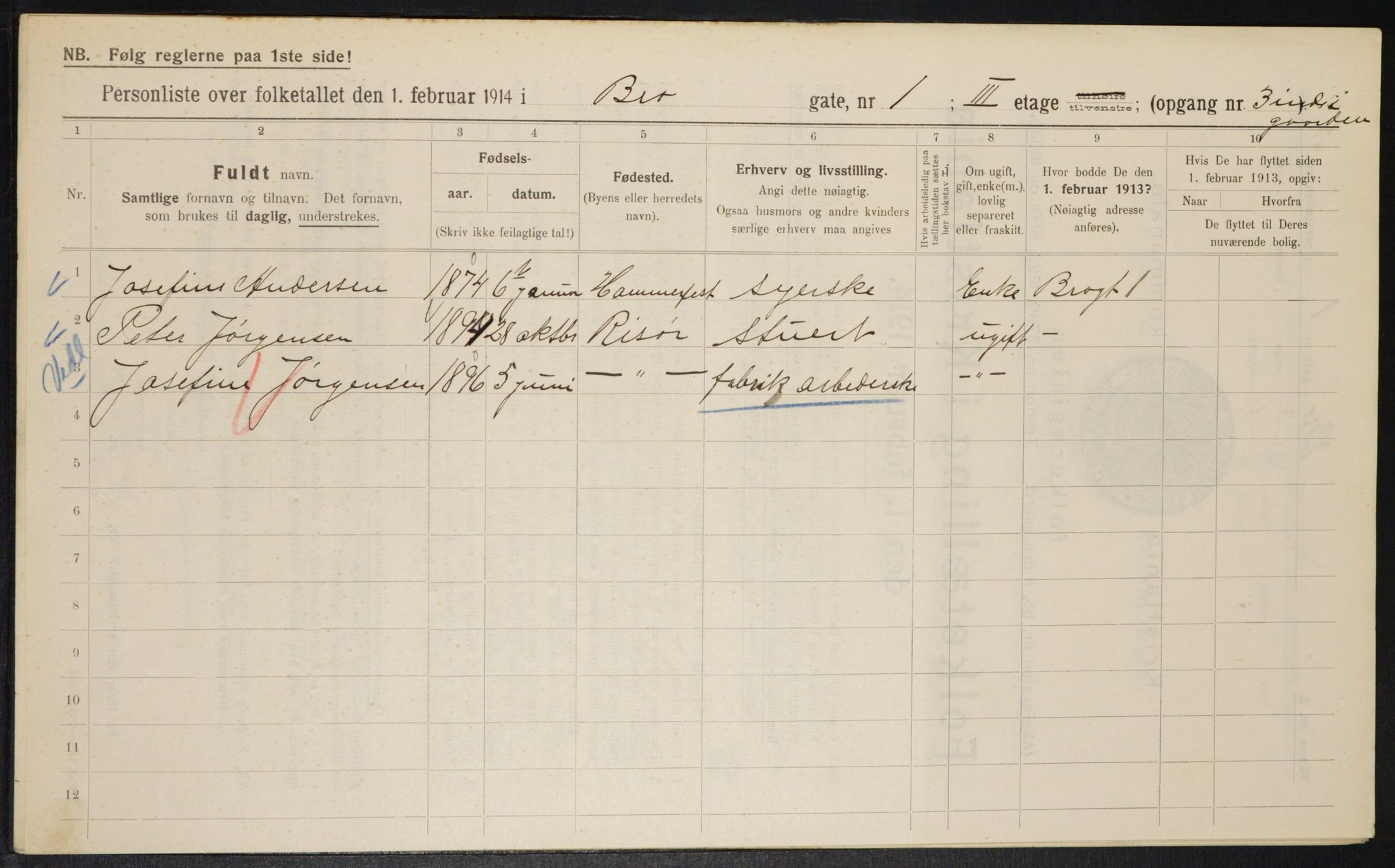 OBA, Municipal Census 1914 for Kristiania, 1914, p. 9701