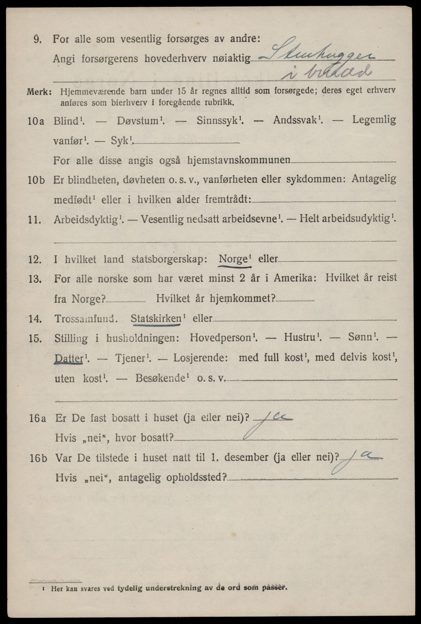 SAST, 1920 census for Tysvær, 1920, p. 2773