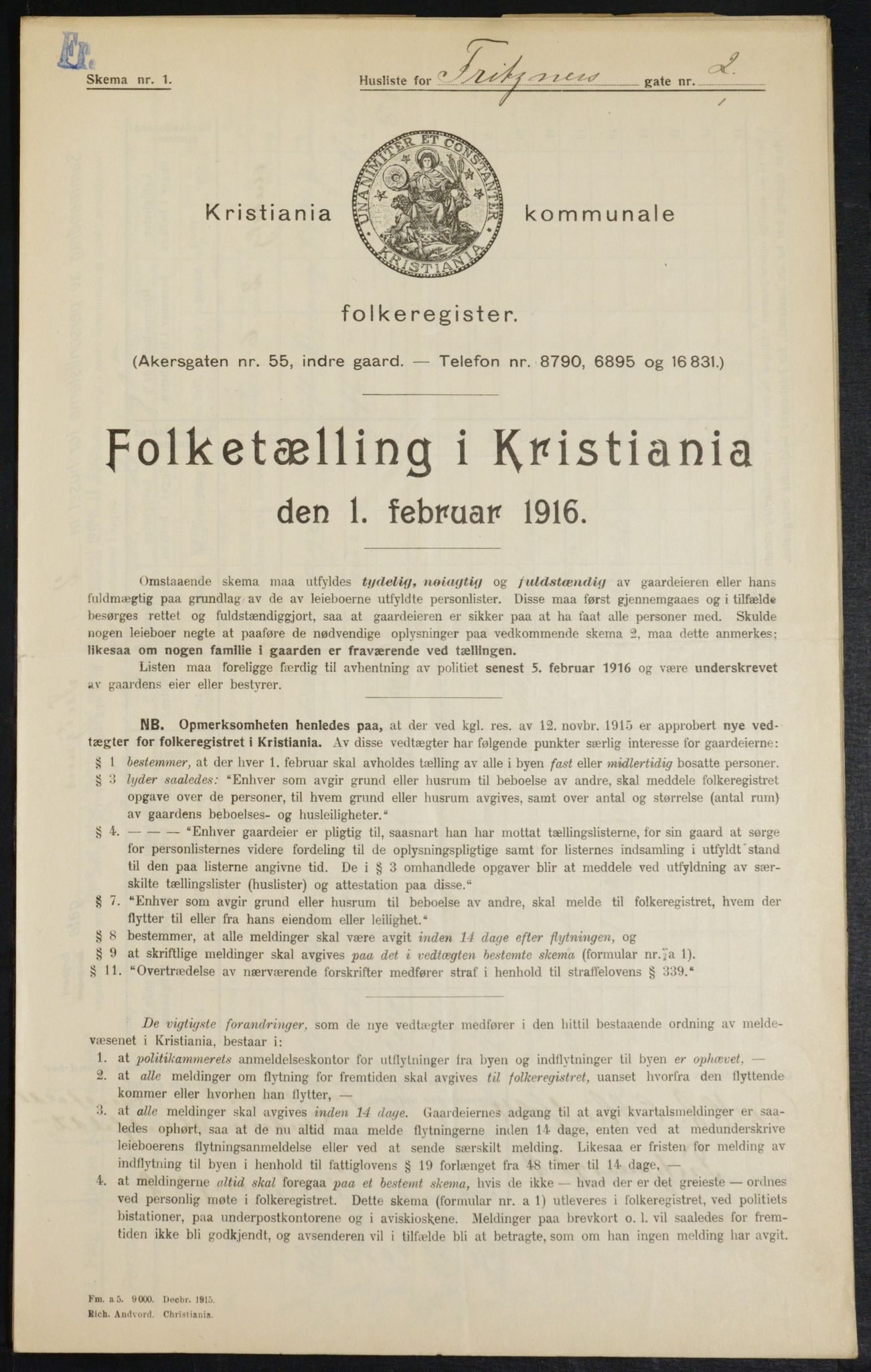 OBA, Municipal Census 1916 for Kristiania, 1916, p. 27601