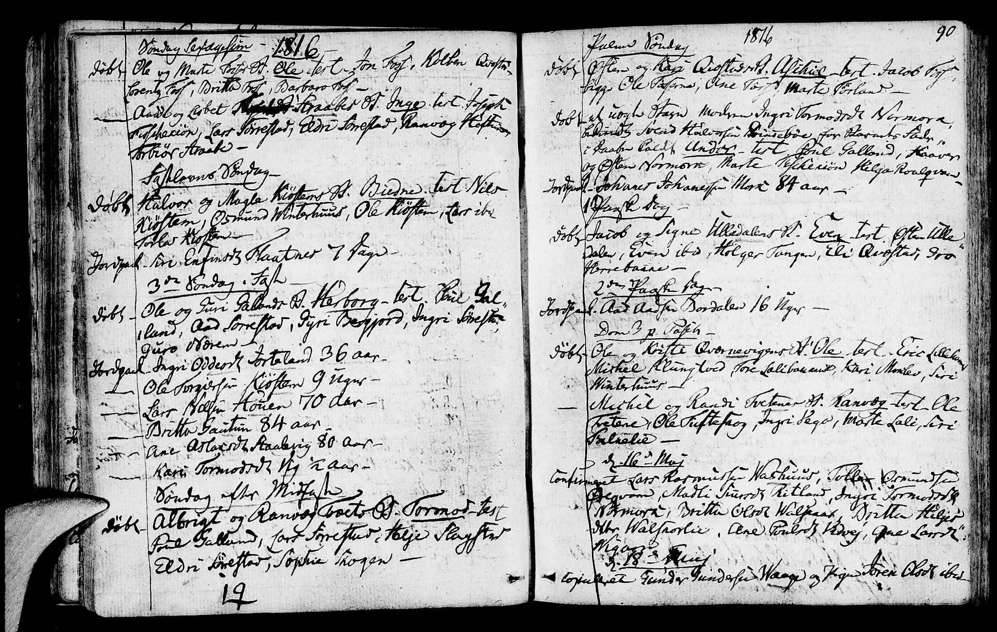 Suldal sokneprestkontor, SAST/A-101845/01/IV/L0004: Parish register (official) no. A 4, 1800-1816, p. 90