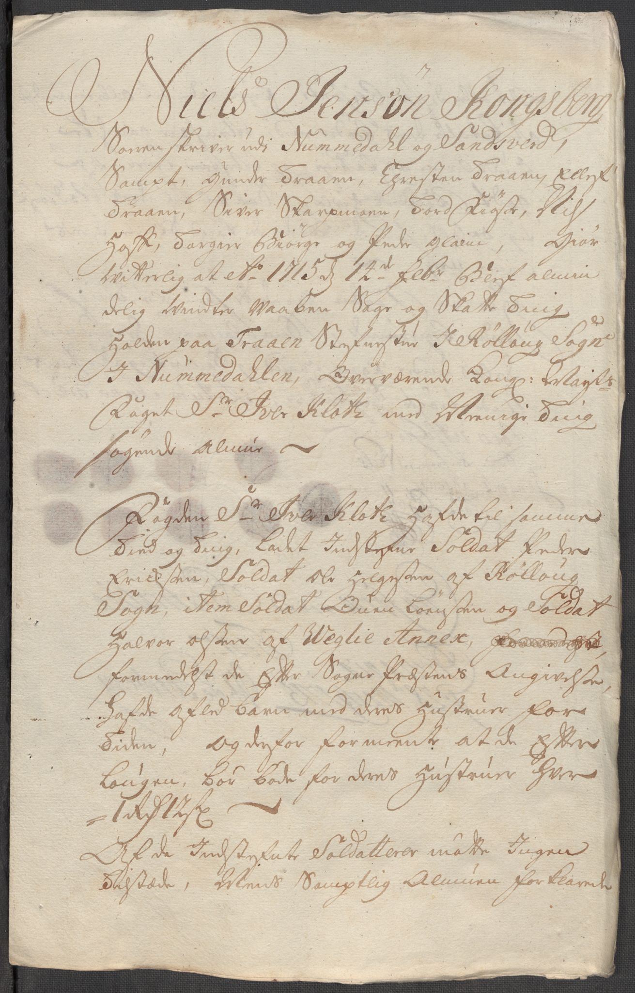 Rentekammeret inntil 1814, Reviderte regnskaper, Fogderegnskap, AV/RA-EA-4092/R24/L1589: Fogderegnskap Numedal og Sandsvær, 1714, p. 316