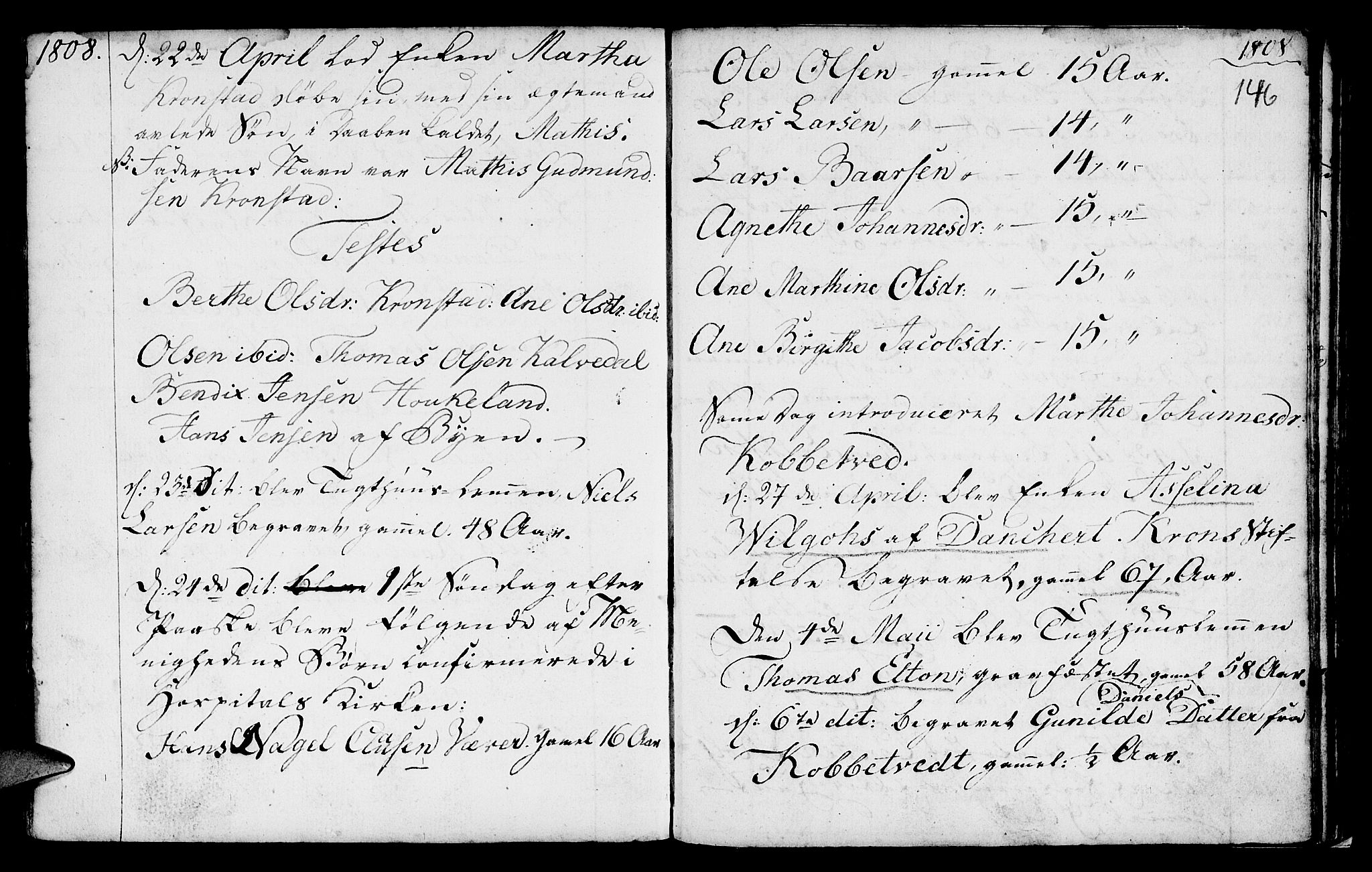 St. Jørgens hospital og Årstad sokneprestembete, AV/SAB-A-99934: Parish register (official) no. A 2, 1766-1814, p. 146