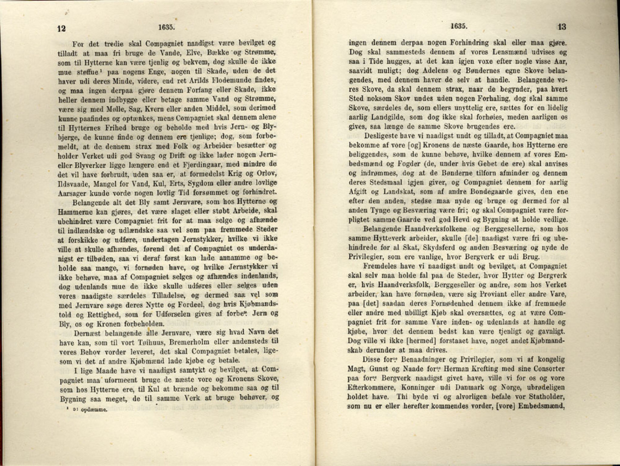 Publikasjoner utgitt av Det Norske Historiske Kildeskriftfond, PUBL/-/-/-: Norske Rigs-Registranter, bind 7, 1635-1640, p. 12-13