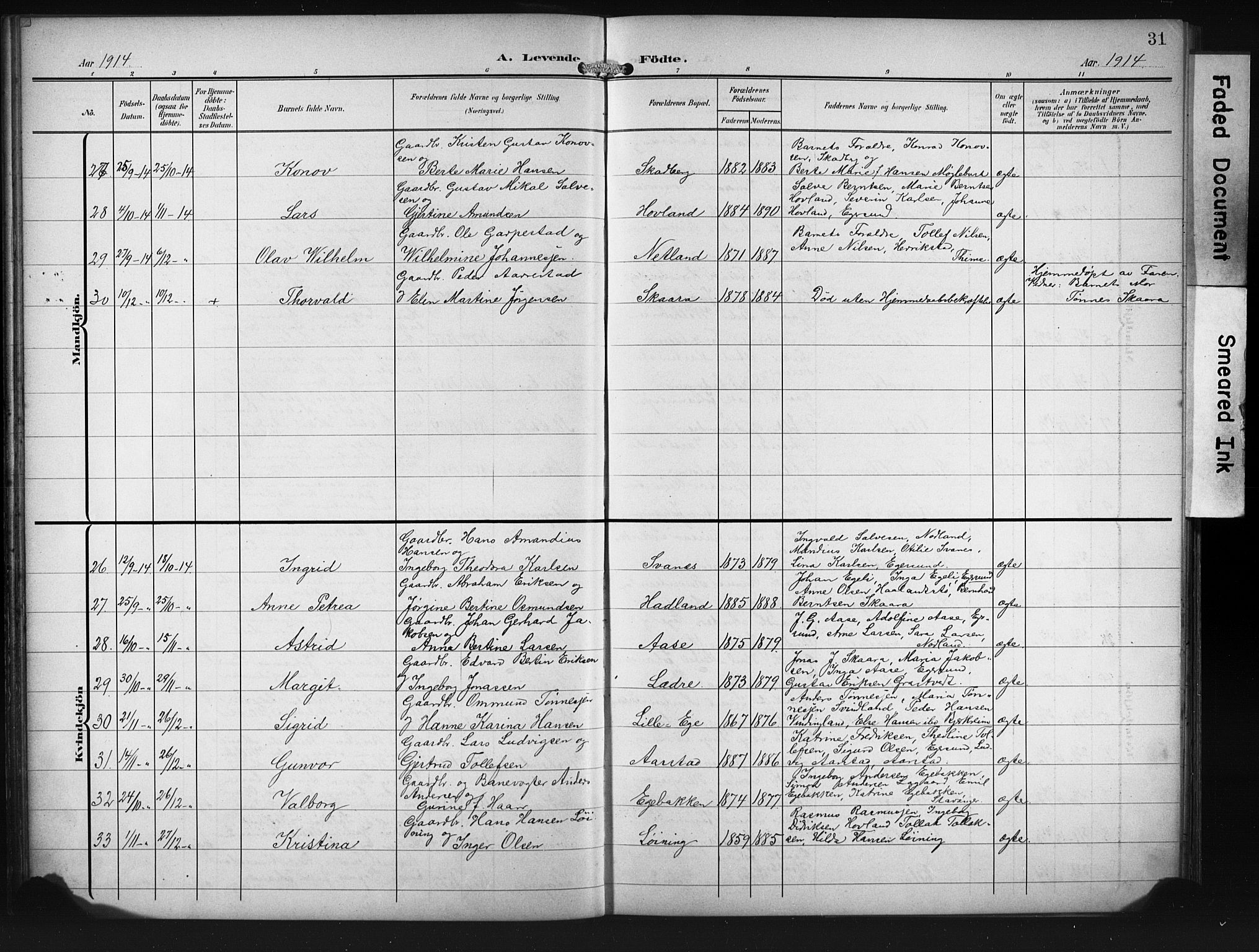 Eigersund sokneprestkontor, AV/SAST-A-101807/S09/L0011: Parish register (copy) no. B 11, 1908-1930, p. 31