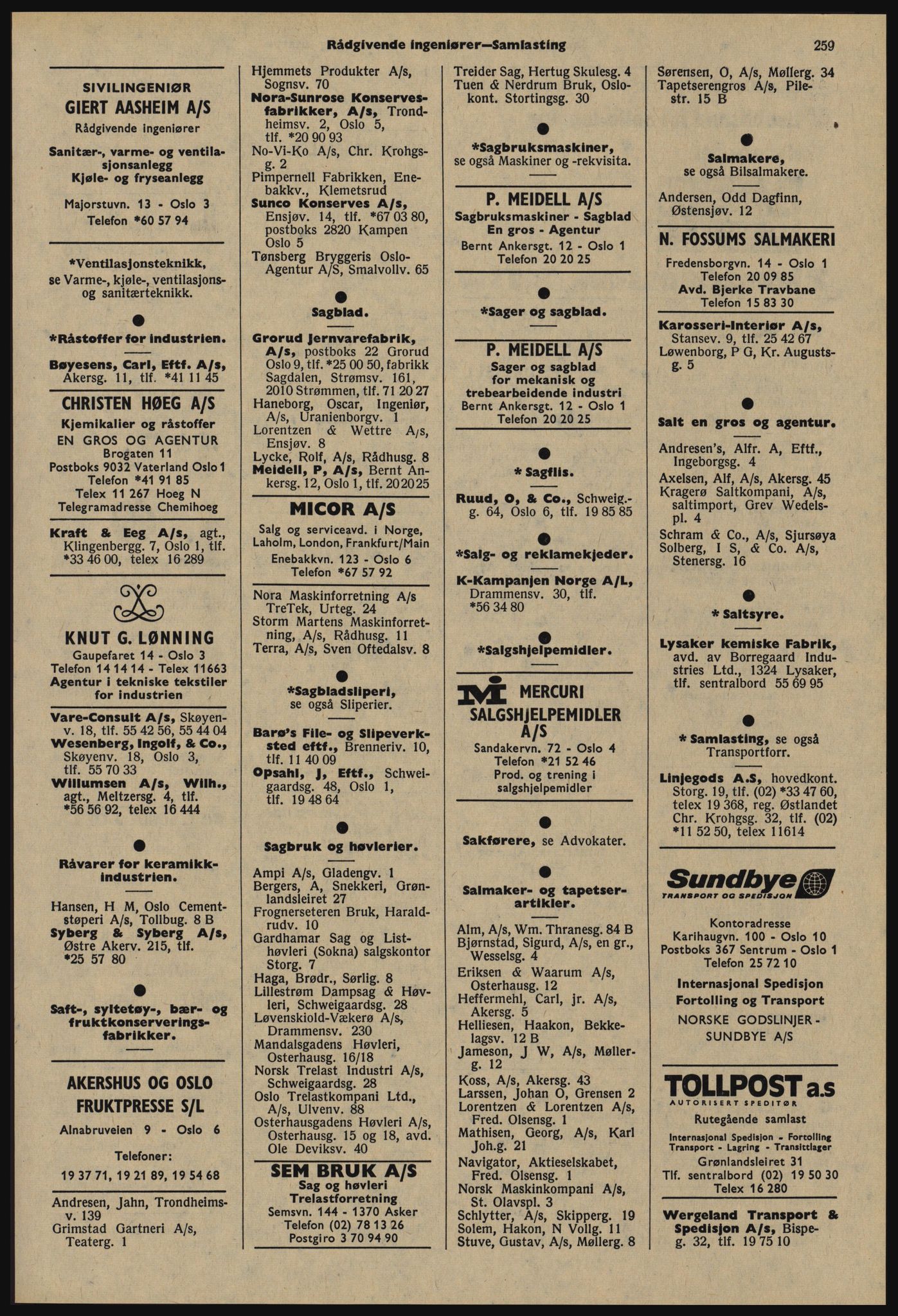 Kristiania/Oslo adressebok, PUBL/-, 1977-1978, p. 259
