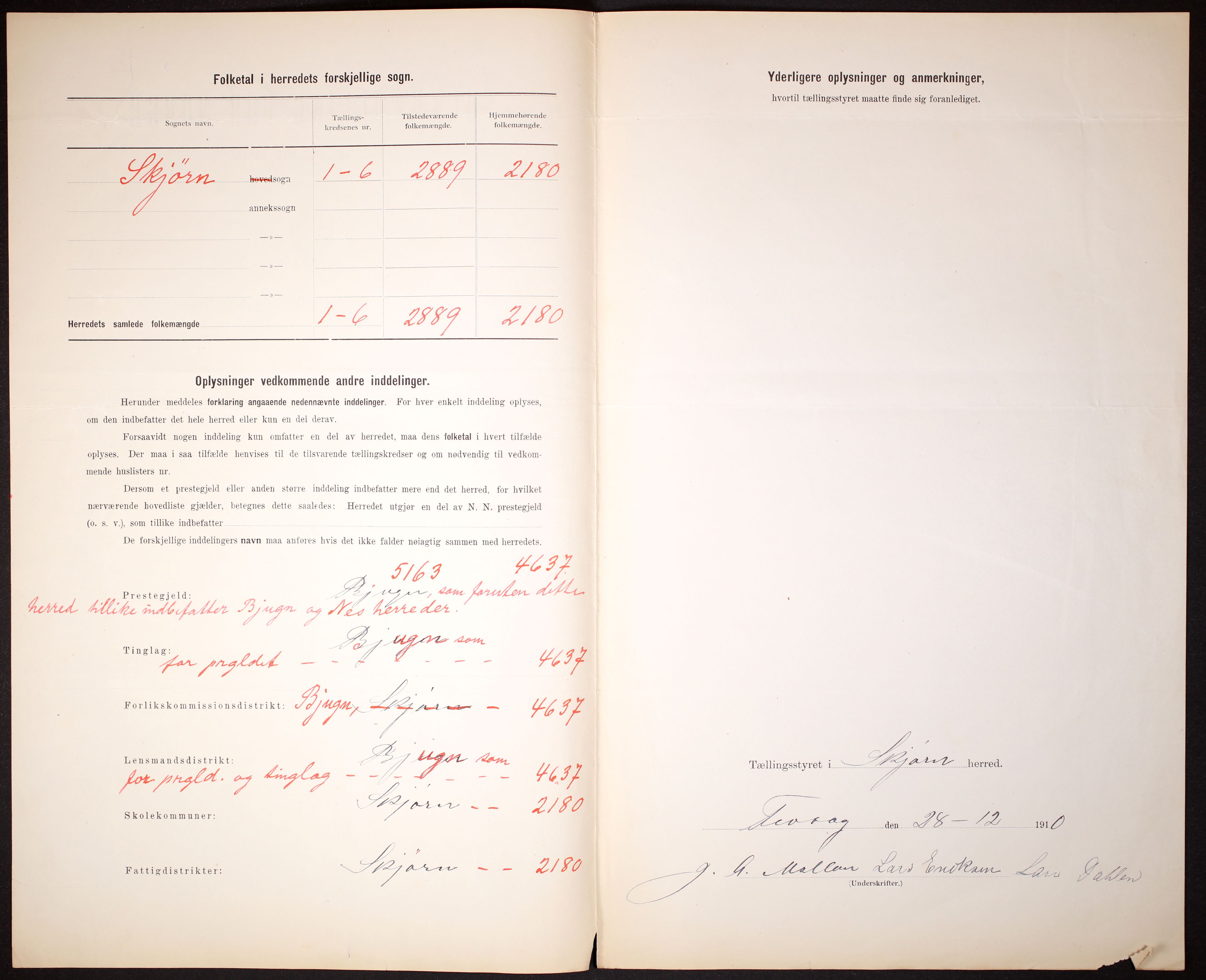 RA, 1910 census for Stjørna, 1910, p. 3