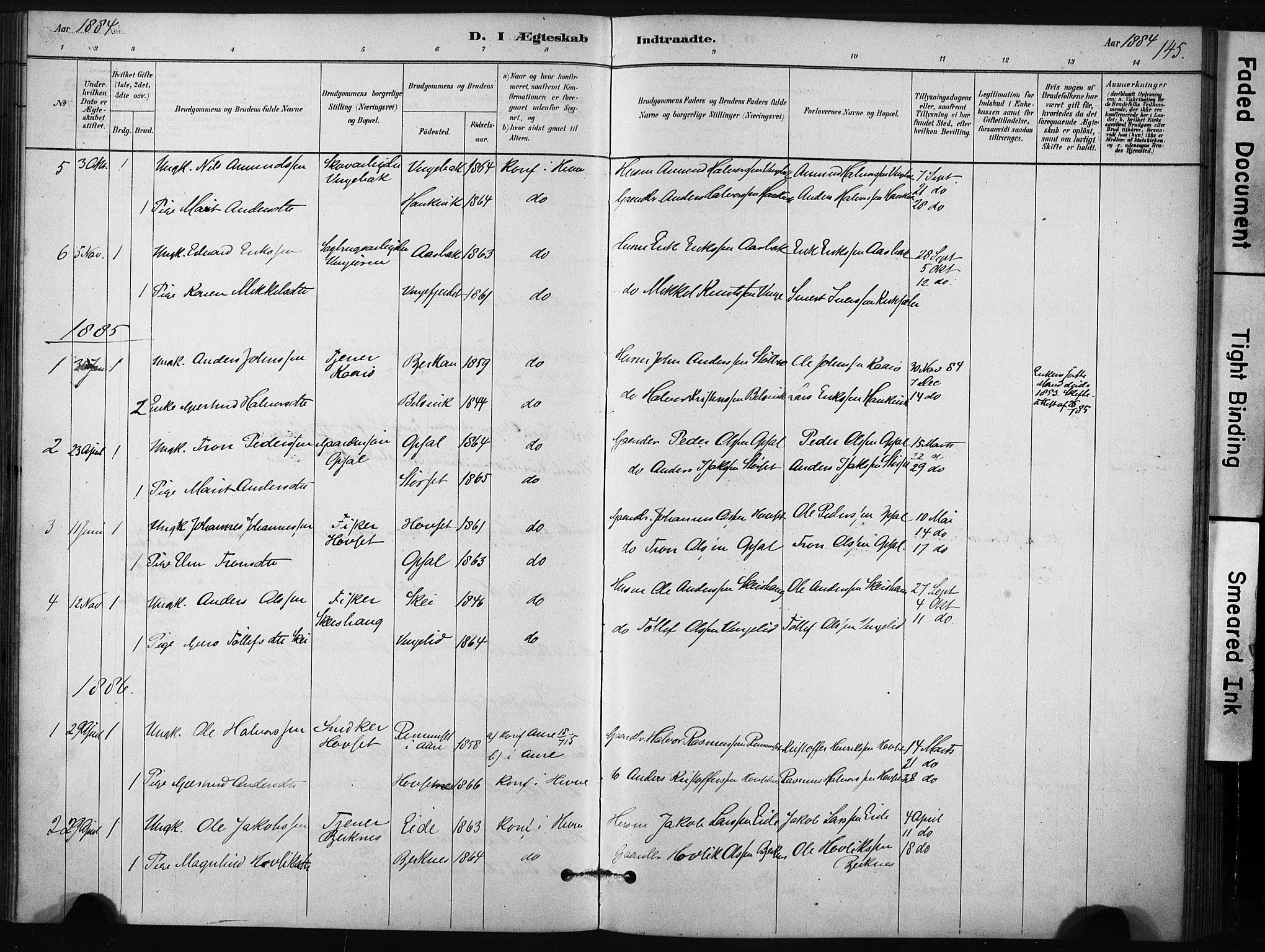 Ministerialprotokoller, klokkerbøker og fødselsregistre - Sør-Trøndelag, AV/SAT-A-1456/631/L0512: Parish register (official) no. 631A01, 1879-1912, p. 145
