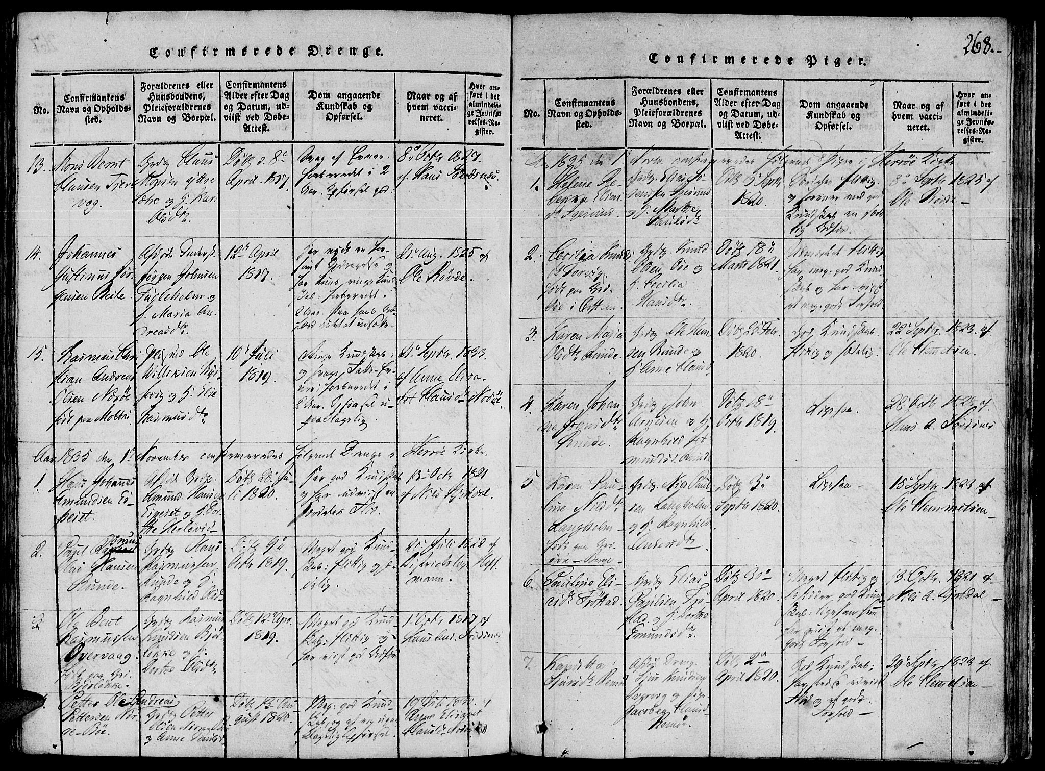 Ministerialprotokoller, klokkerbøker og fødselsregistre - Møre og Romsdal, AV/SAT-A-1454/507/L0069: Parish register (official) no. 507A04, 1816-1841, p. 268