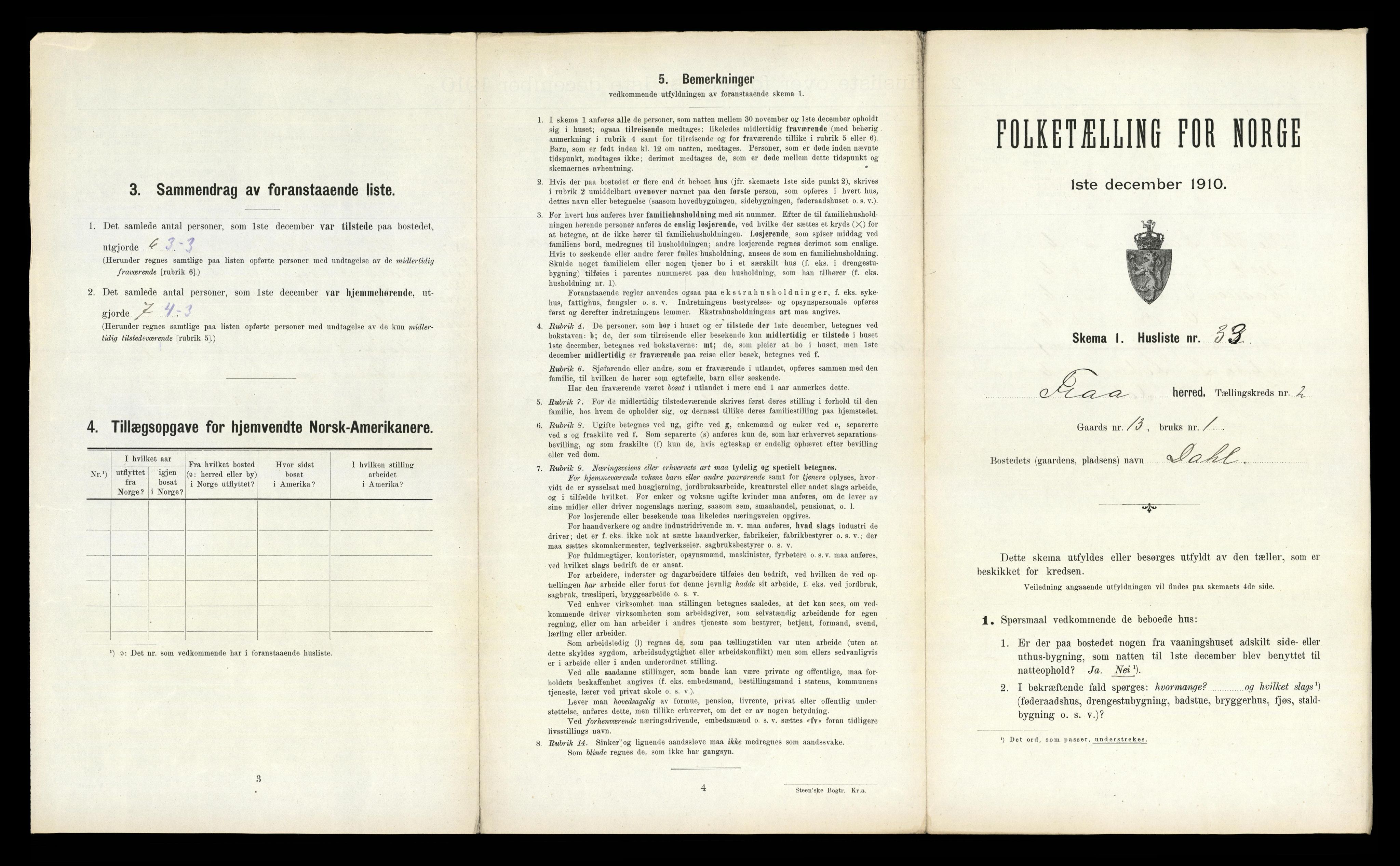 RA, 1910 census for Flå, 1910, p. 145