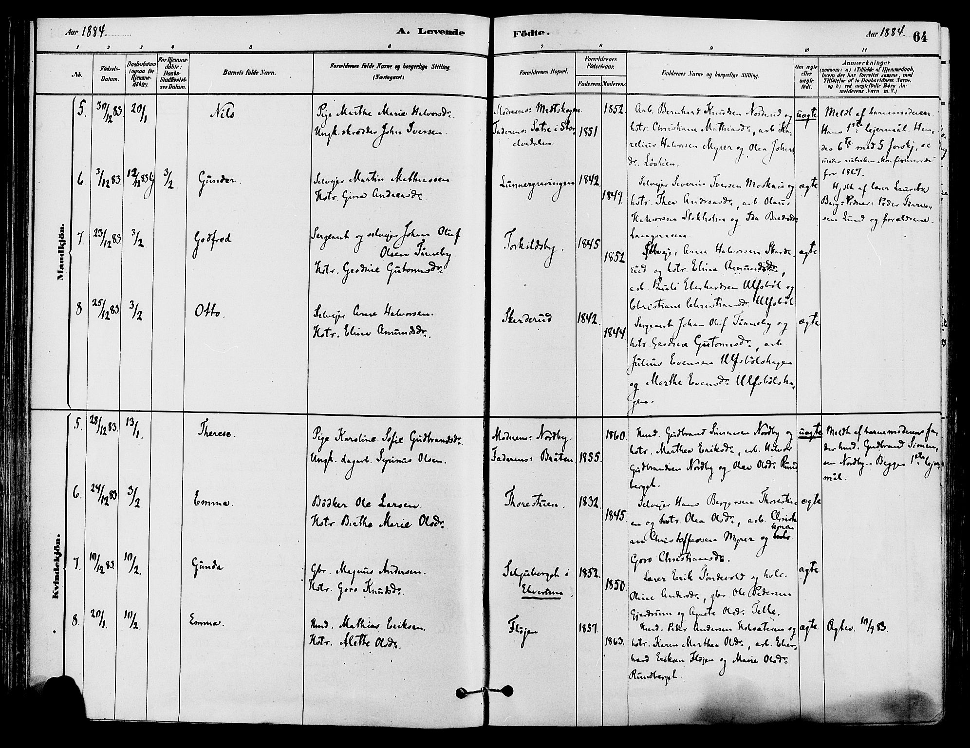 Våler prestekontor, Hedmark, AV/SAH-PREST-040/H/Ha/Haa/L0002: Parish register (official) no. 3, 1879-1911, p. 64