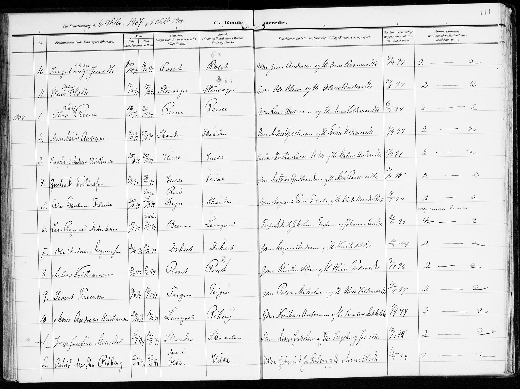 Innvik sokneprestembete, AV/SAB-A-80501: Parish register (official) no. B 2, 1903-1929, p. 111