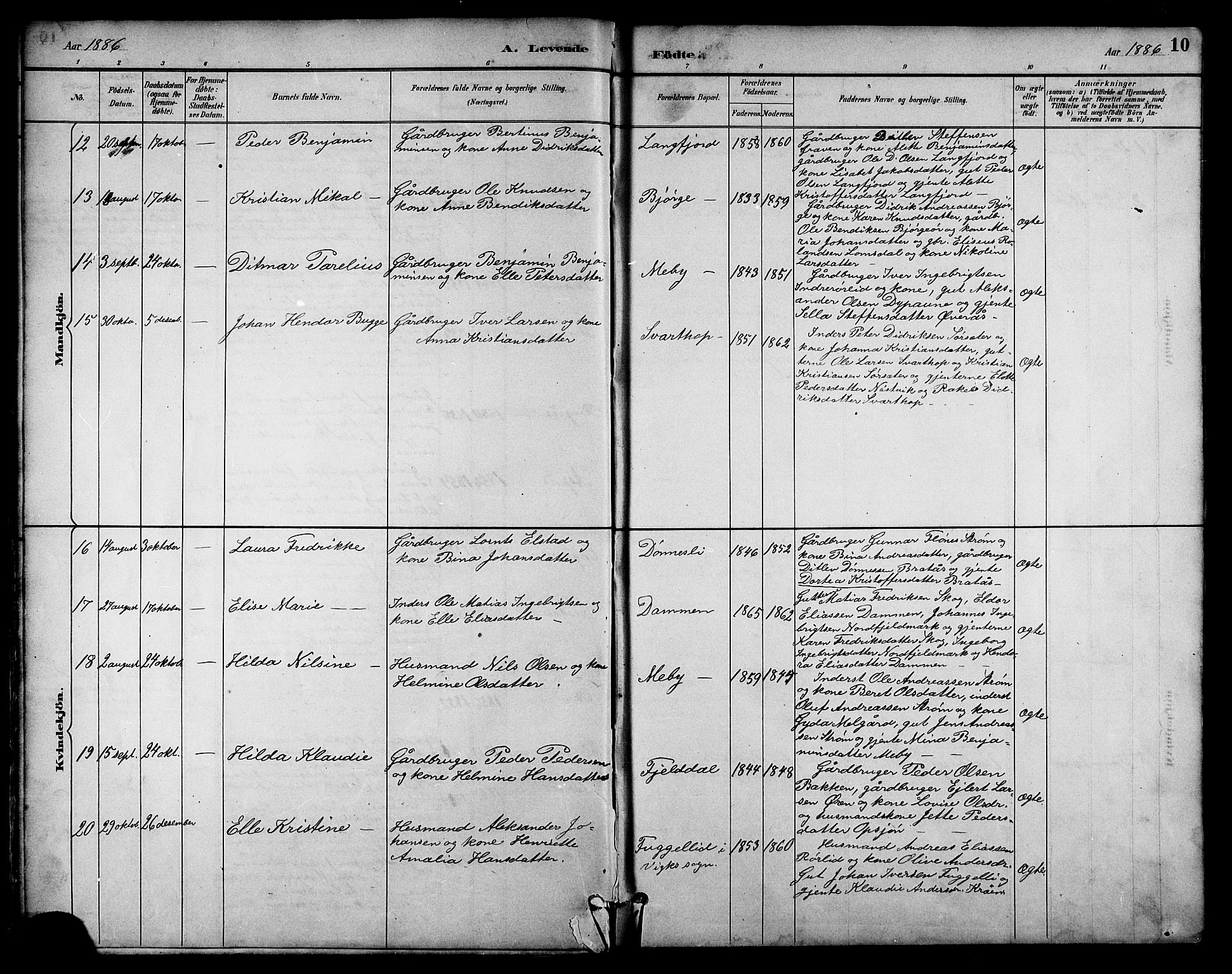 Ministerialprotokoller, klokkerbøker og fødselsregistre - Nordland, AV/SAT-A-1459/814/L0230: Parish register (copy) no. 814C03, 1884-1911, p. 10