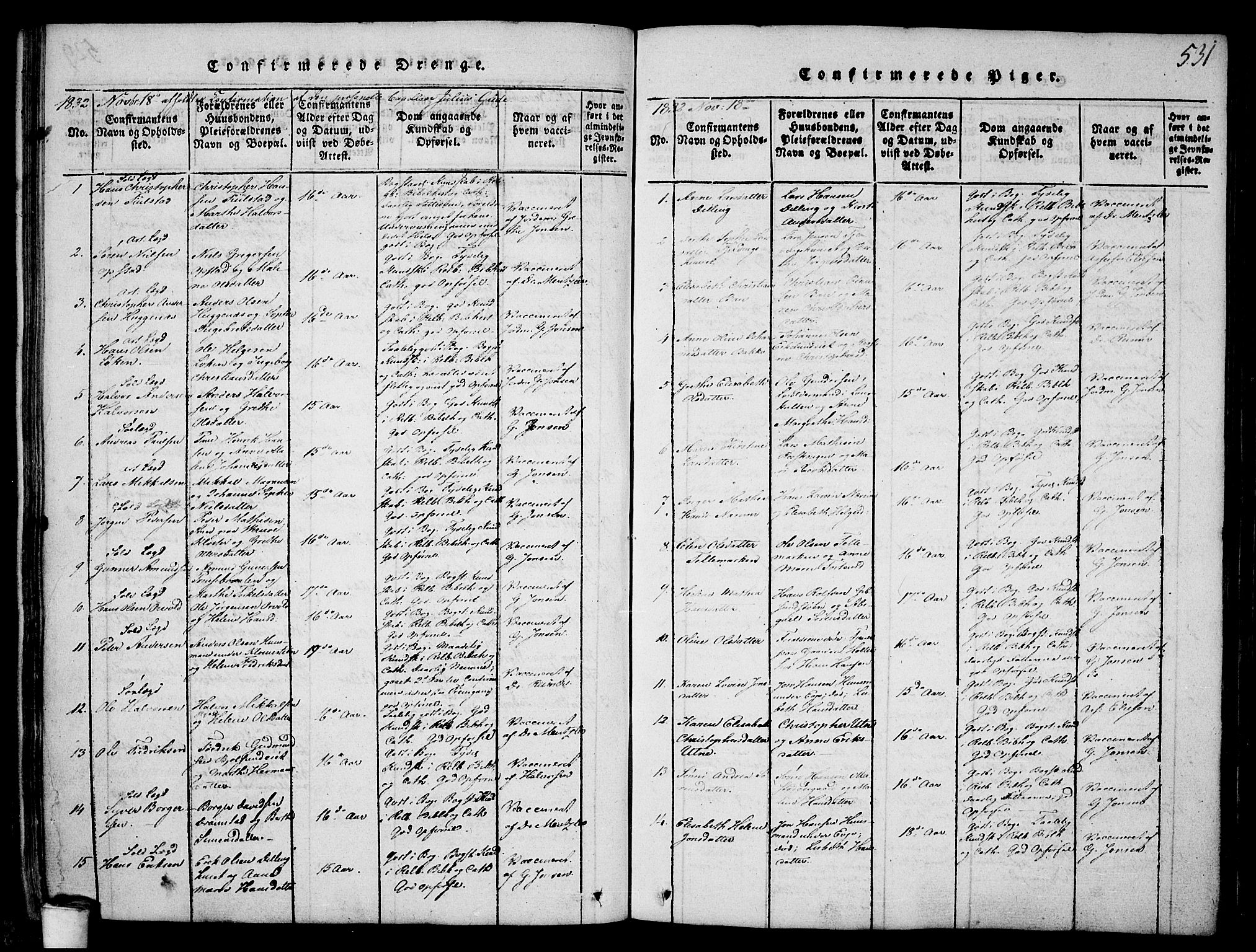 Rygge prestekontor Kirkebøker, SAO/A-10084b/F/Fa/L0003: Parish register (official) no. 3, 1814-1836, p. 530-531