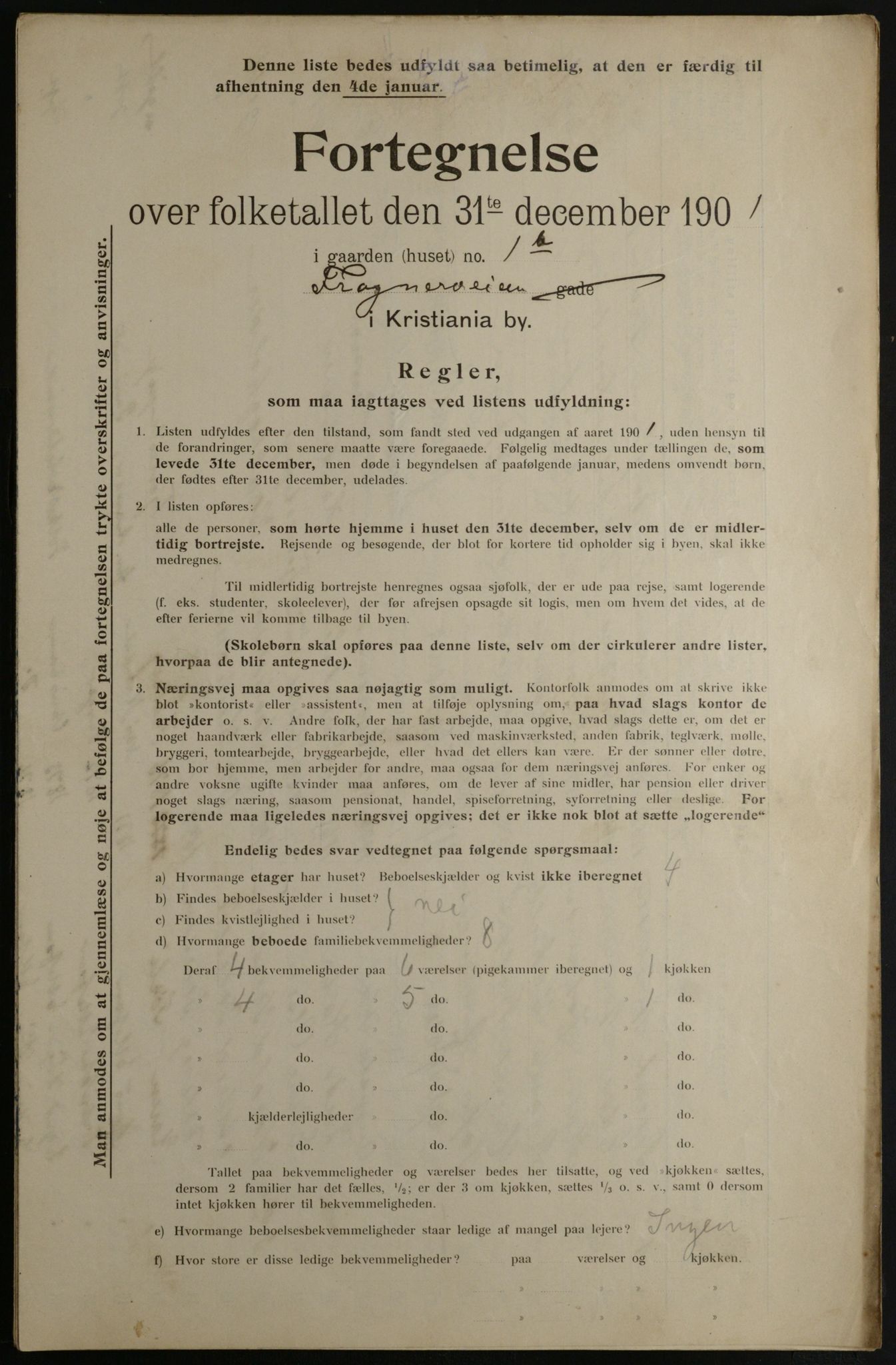 OBA, Municipal Census 1901 for Kristiania, 1901, p. 4356