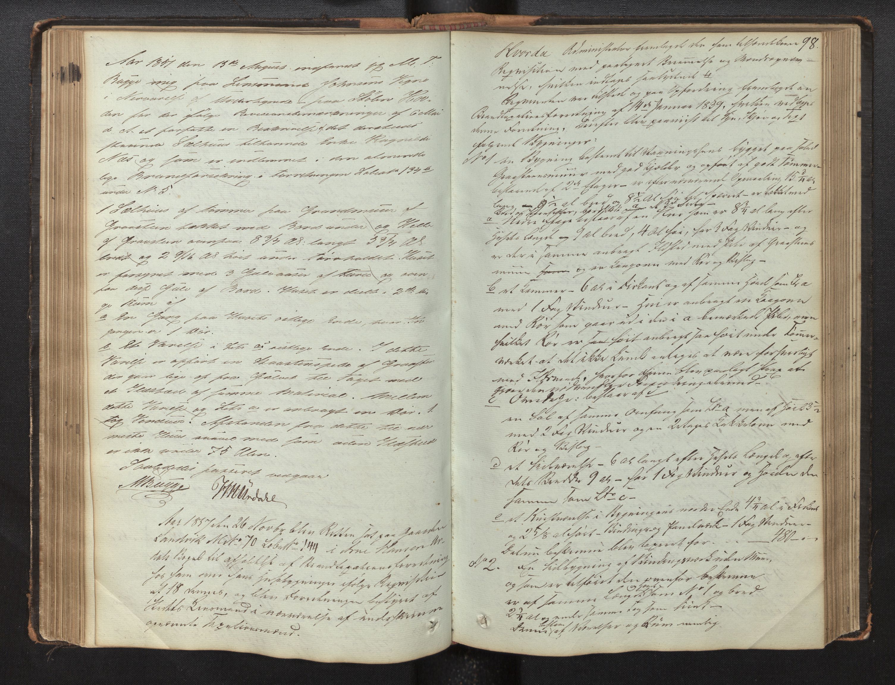 Lensmannen i Luster, AV/SAB-A-29301/0012/L0002: Branntakstprotokoll, 1846-1868, p. 97b-98a