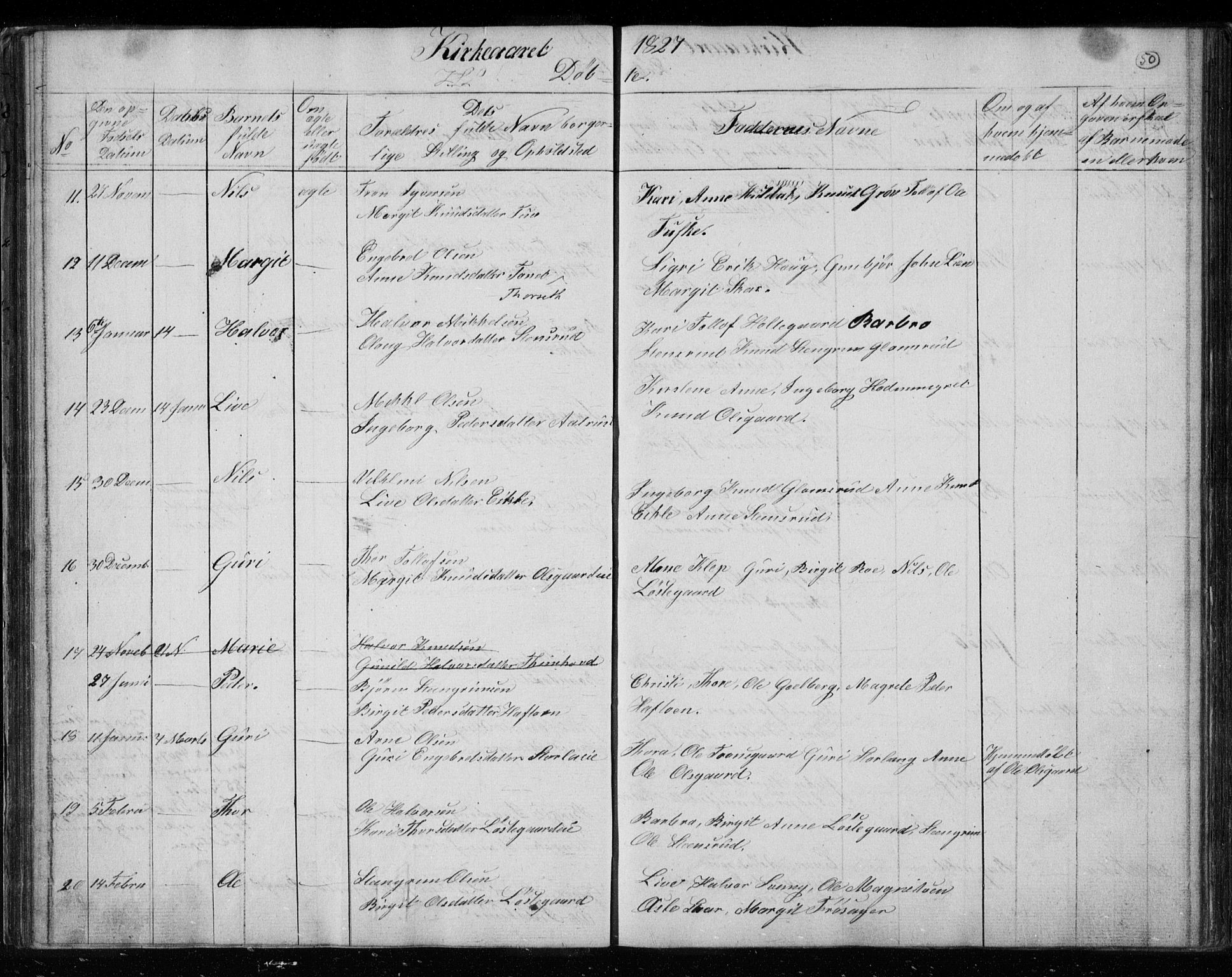 Gol kirkebøker, AV/SAKO-A-226/F/Fa/L0001: Parish register (official) no. I 1, 1821-1837, p. 50