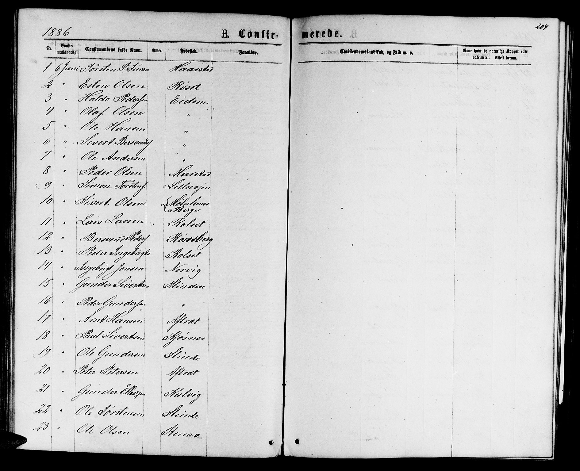 Ministerialprotokoller, klokkerbøker og fødselsregistre - Sør-Trøndelag, SAT/A-1456/695/L1156: Parish register (copy) no. 695C07, 1869-1888, p. 204