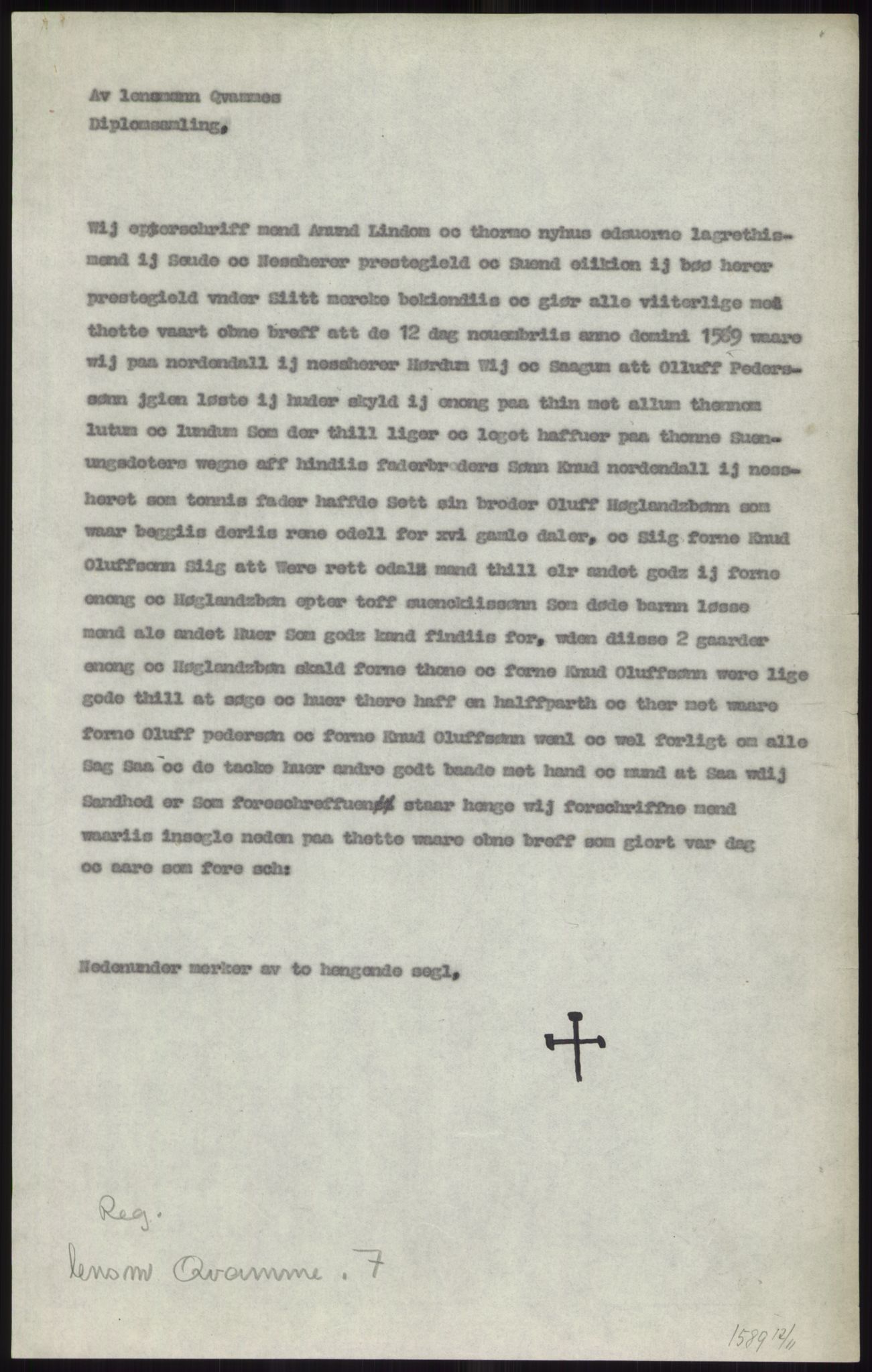 Samlinger til kildeutgivelse, Diplomavskriftsamlingen, AV/RA-EA-4053/H/Ha, p. 1843