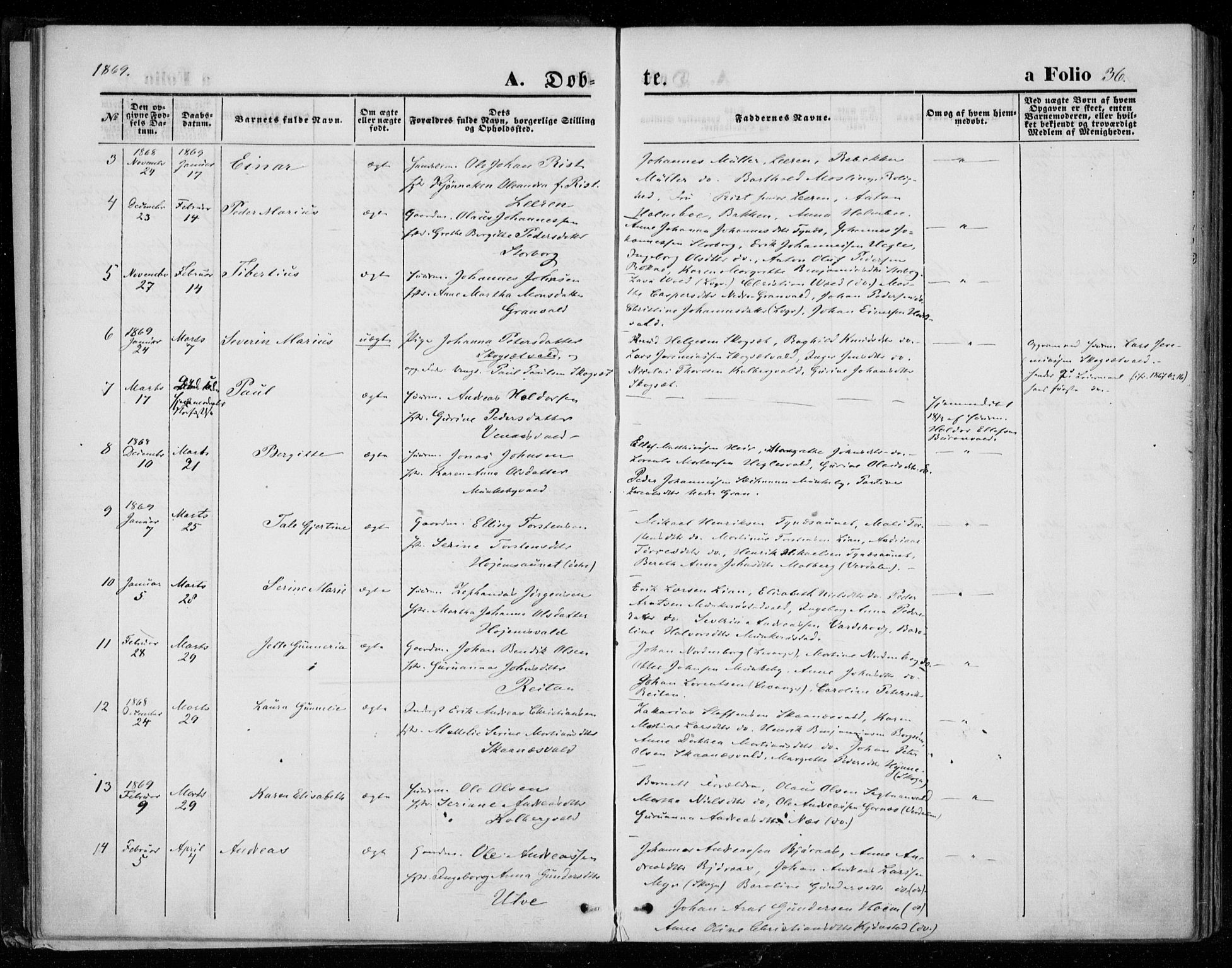 Ministerialprotokoller, klokkerbøker og fødselsregistre - Nord-Trøndelag, SAT/A-1458/721/L0206: Parish register (official) no. 721A01, 1864-1874, p. 36