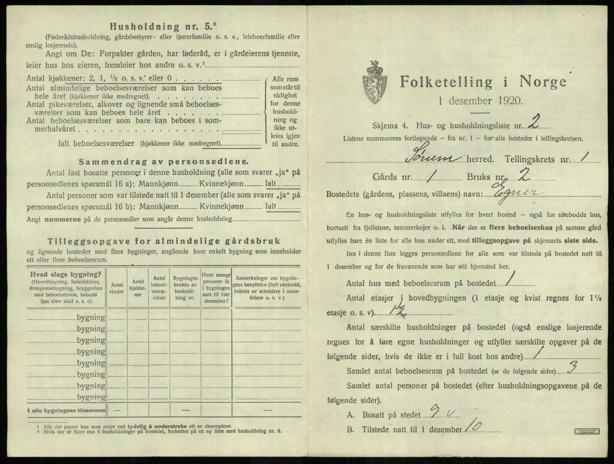 SAO, 1920 census for Sørum, 1920, p. 35