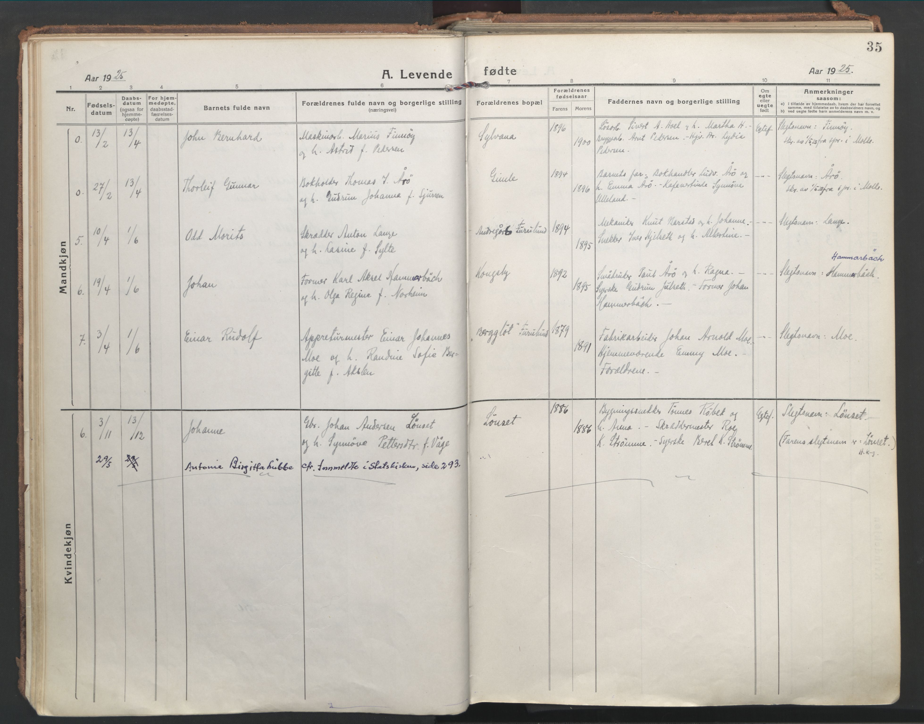 Ministerialprotokoller, klokkerbøker og fødselsregistre - Møre og Romsdal, AV/SAT-A-1454/555/L0659: Parish register (official) no. 555A10, 1917-1971, p. 35