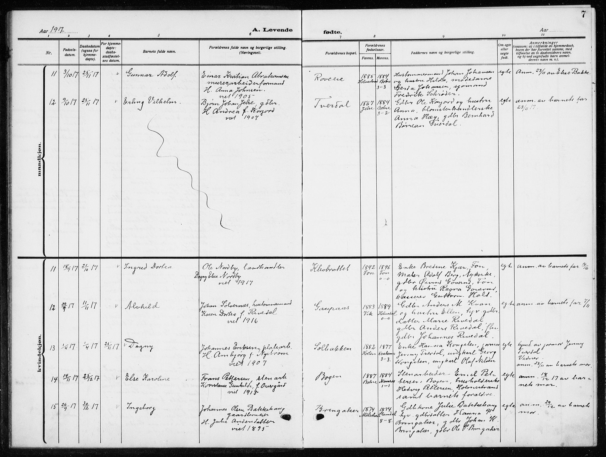 Botne kirkebøker, AV/SAKO-A-340/G/Ga/L0005: Parish register (copy) no. I 5, 1916-1934, p. 7