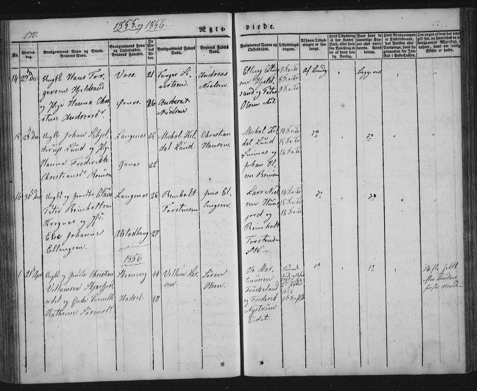 Ministerialprotokoller, klokkerbøker og fødselsregistre - Nordland, AV/SAT-A-1459/893/L1332: Parish register (official) no. 893A05, 1841-1858, p. 170