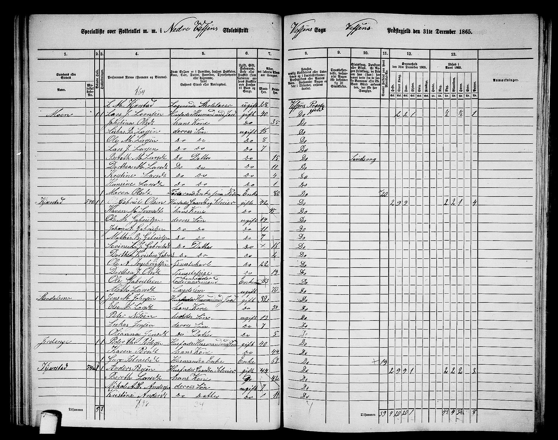 RA, 1865 census for Vefsn, 1865, p. 68