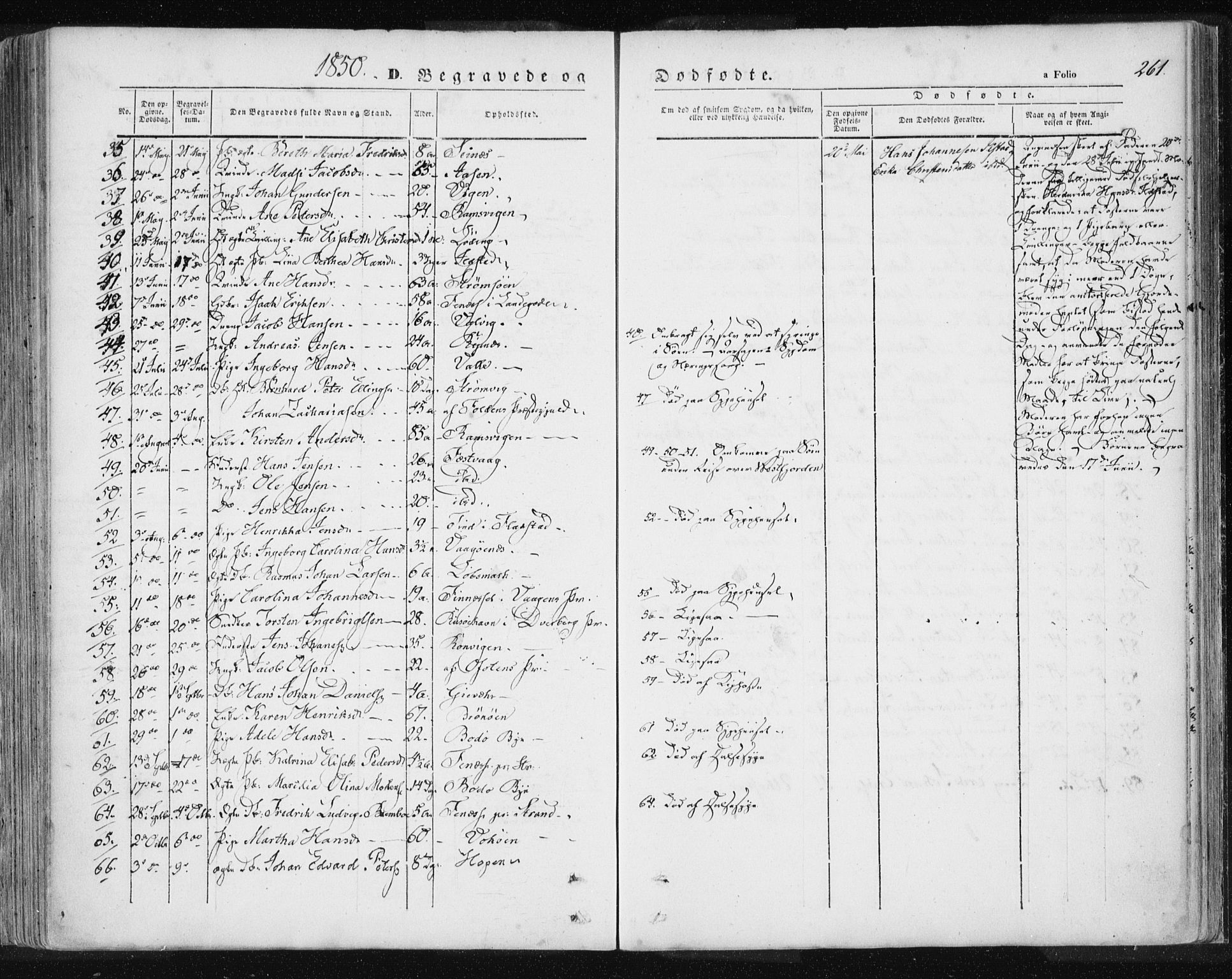 Ministerialprotokoller, klokkerbøker og fødselsregistre - Nordland, SAT/A-1459/801/L0007: Parish register (official) no. 801A07, 1845-1863, p. 261