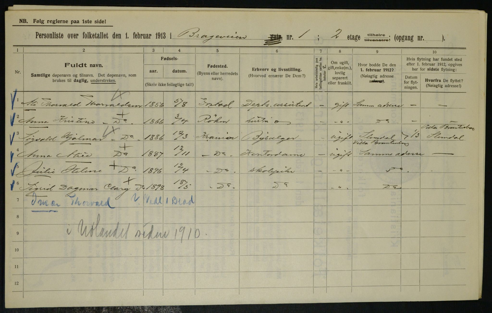 OBA, Municipal Census 1913 for Kristiania, 1913, p. 7945